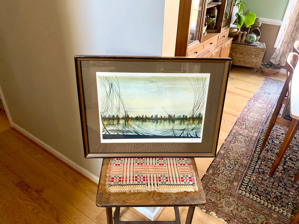 Vintage Mario Sinisca Limited Lithograph | Sinisca Signed Art | Framed Authenticated Sinisca Lithograph | MCM Art | Italian Art