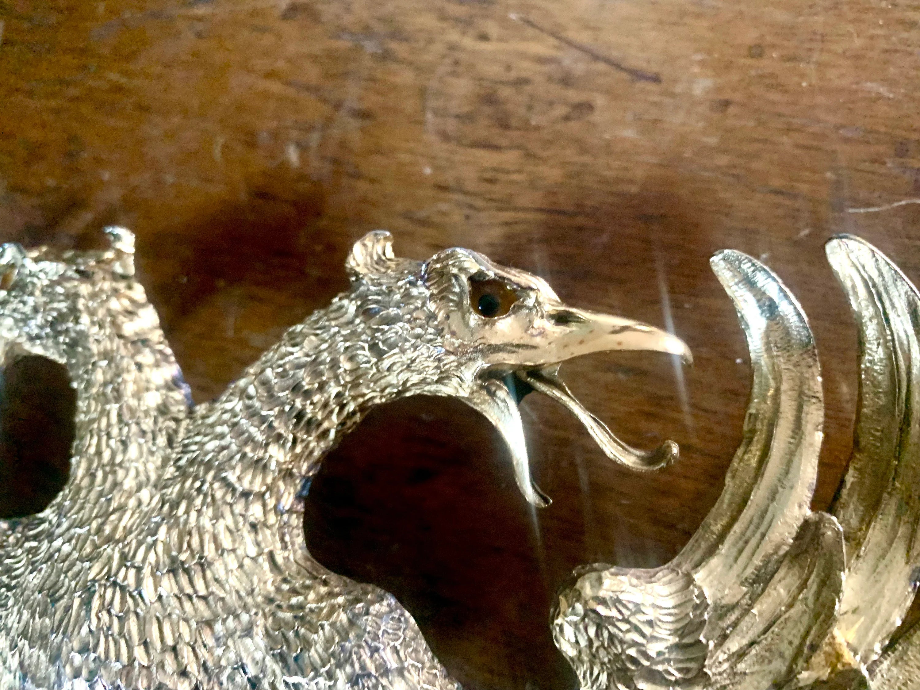 1983 Christopher Ross Eagle Belt Buckle | 24k Gold Plated Massive Belt Buckle and Purple Snake Skin Belt| Gold Eagle Statement Piece