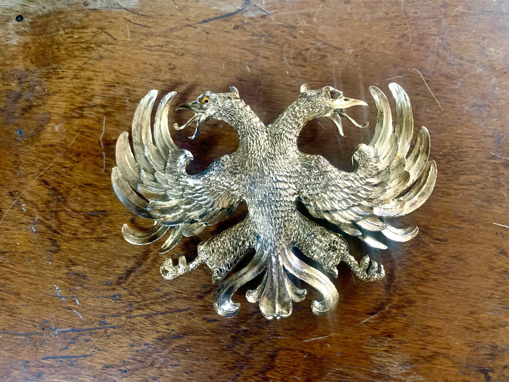 1983 Christopher Ross Eagle Belt Buckle | 24k Gold Plated Massive Belt Buckle and Purple Snake Skin Belt| Gold Eagle Statement Piece