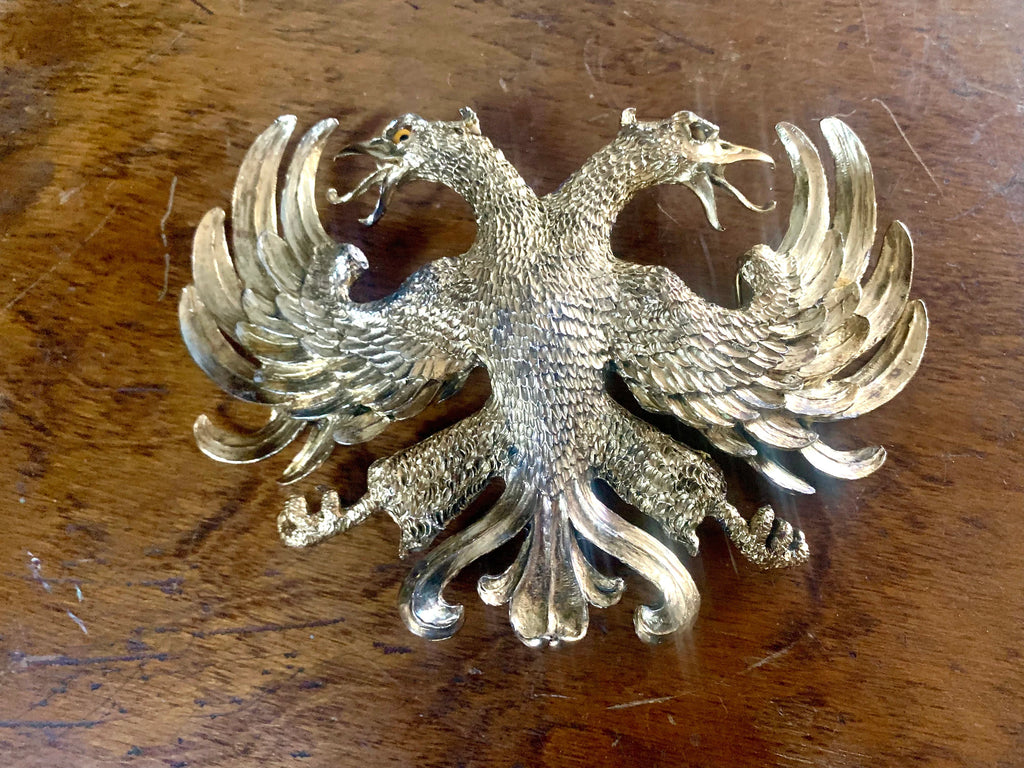 1983 Christopher Ross Eagle Belt Buckle | 24k Gold Plated Massive Belt Buckle and Purple Snake Skin Belt| Gold Eagle Statement Piece