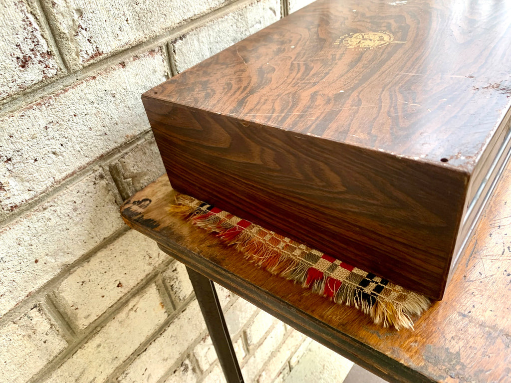 Bulova Repair-Master Cabinet With Contents | Vintage 2 Drawer Bulova Watch Repair Parts and Cabinet | Faux Woodgrain Bulova Parts Cabinet