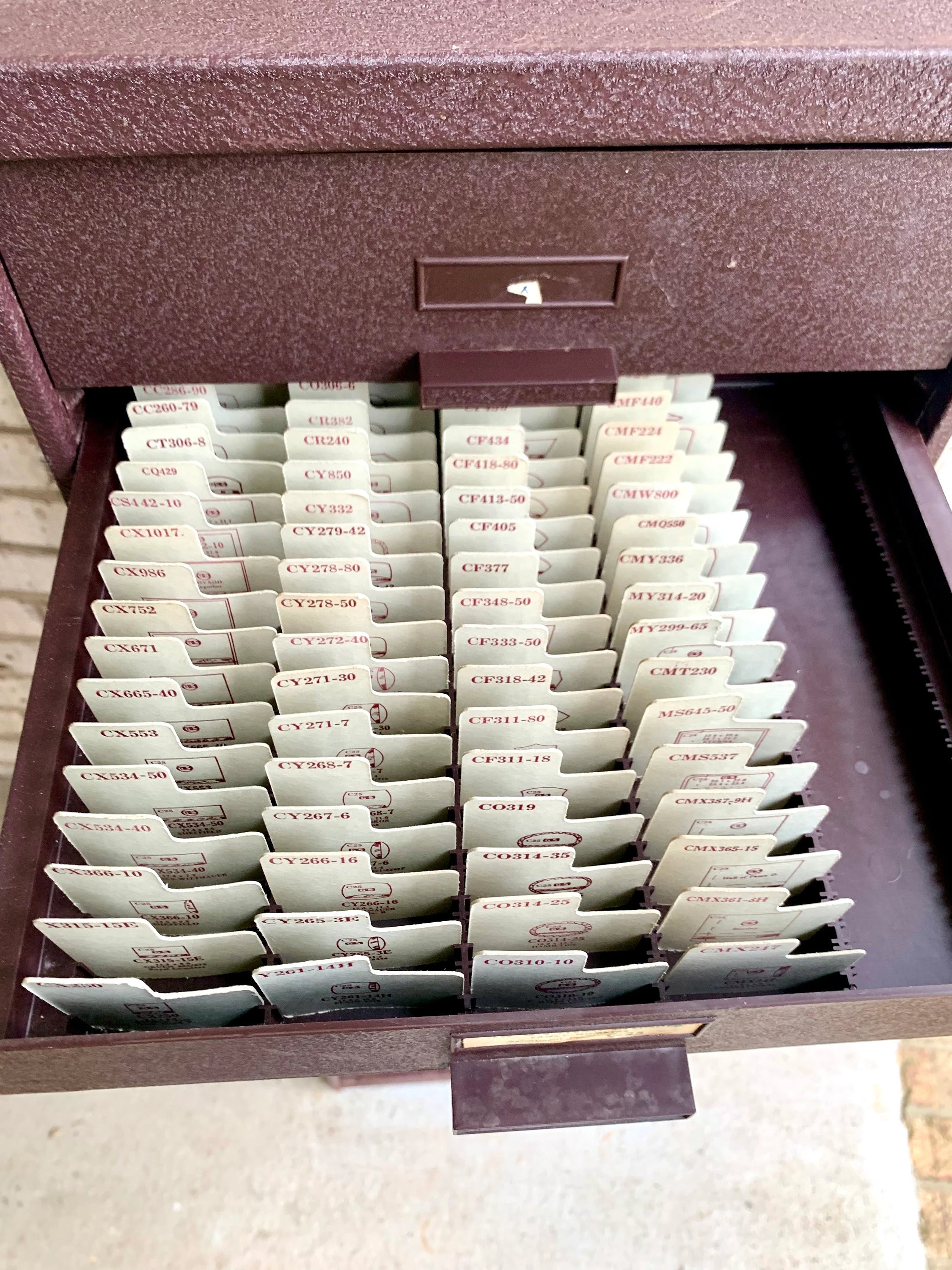 Germanow & Simon Watch Crystal Cabinet | Vintage Metal Watch Crystal Cabinet | Watch Crystal Cabinet | Multi-drawer Cabinet