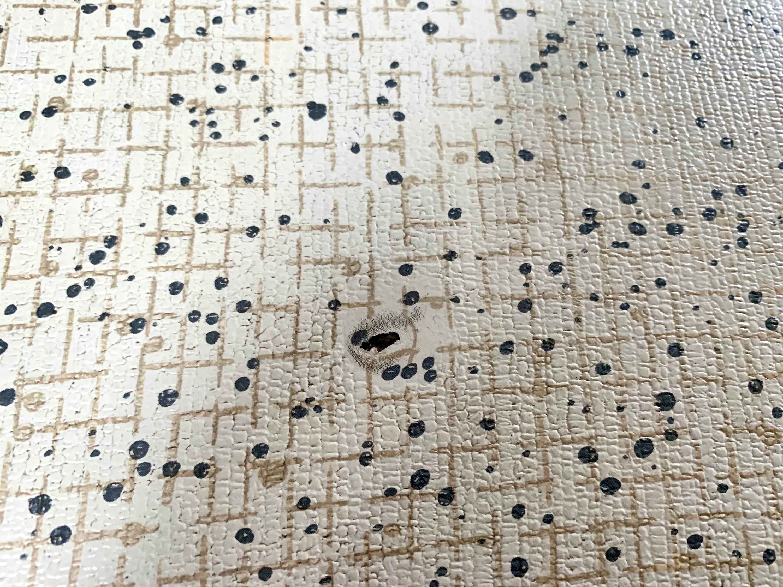 MCM Vinyl Stool | Vintage MCM Foot Stool | Rustic Black Metal Stool | Vintage Kitchen Stool