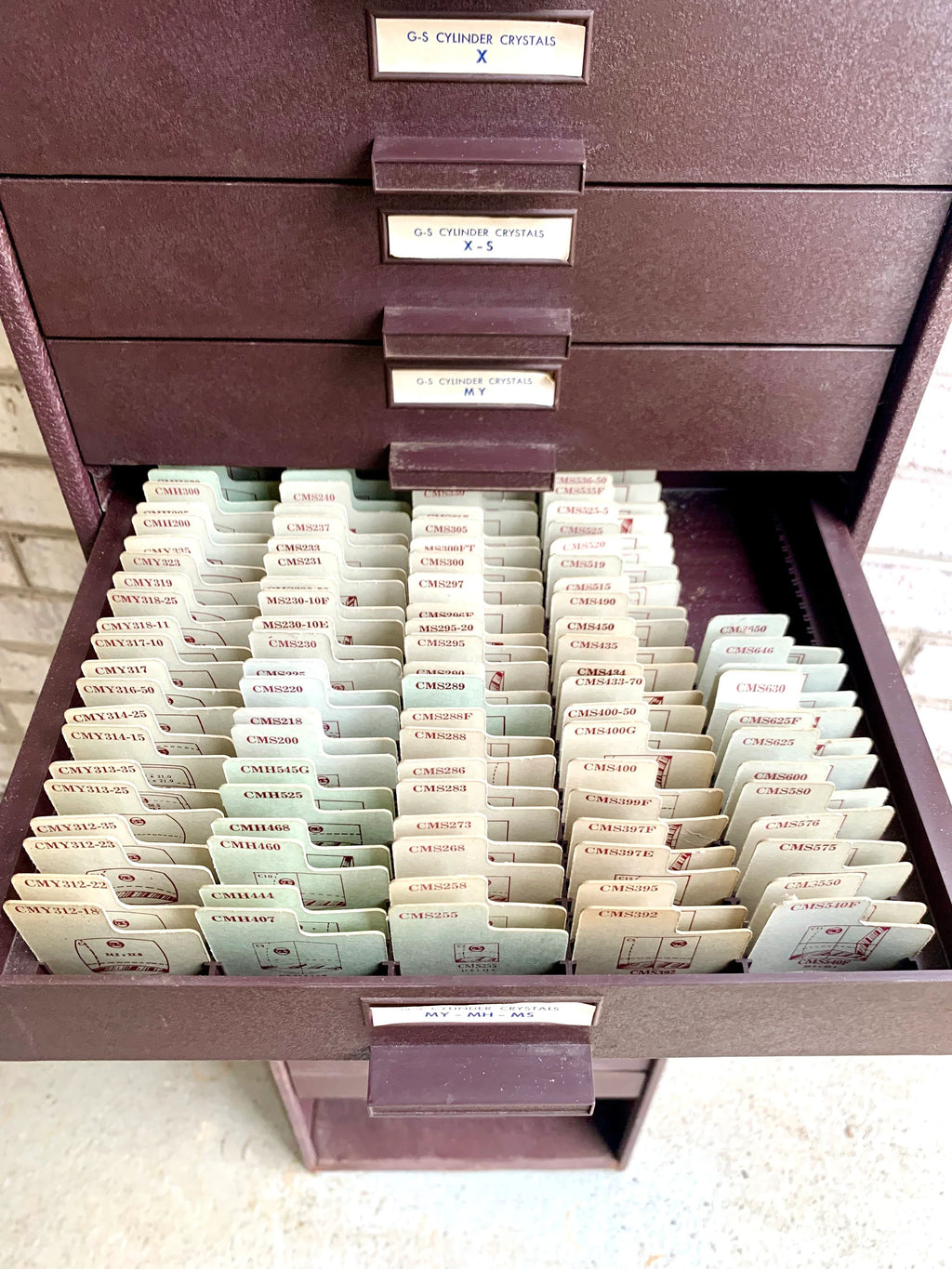 Germanow & Simon Watch Crystal Cabinet | Vintage Metal Watch Crystal Cabinet | Watch Crystal Cabinet | Multi-drawer Cabinet