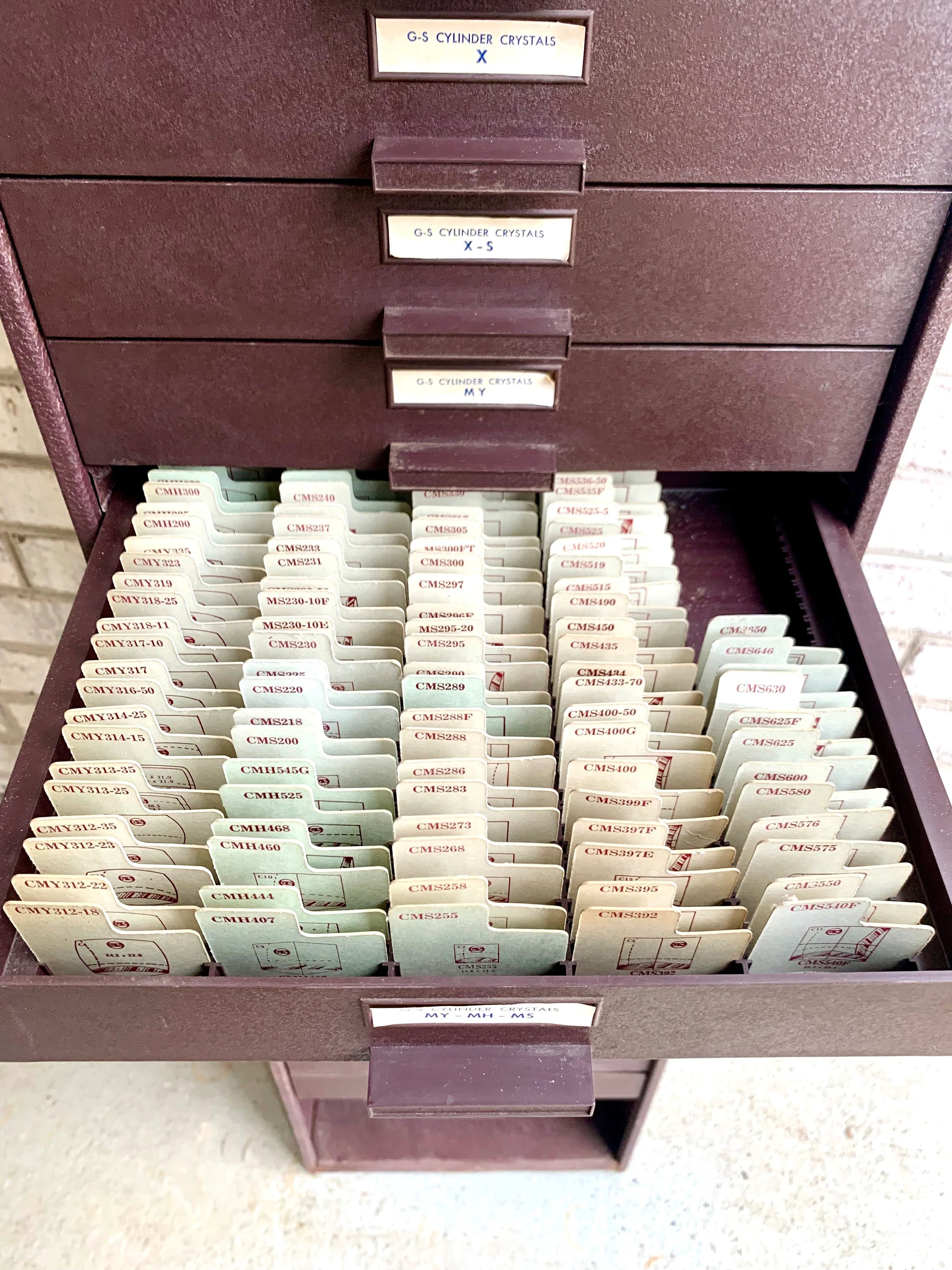 Germanow & Simon Watch Crystal Cabinet | Vintage Metal Watch Crystal Cabinet | Watch Crystal Cabinet | Multi-drawer Cabinet