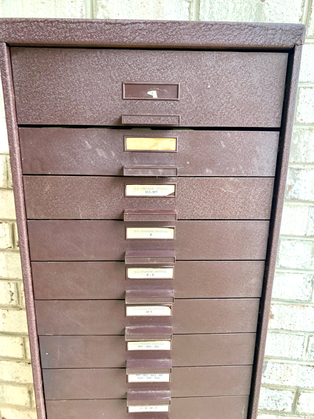 Germanow & Simon Watch Crystal Cabinet | Vintage Metal Watch Crystal Cabinet | Watch Crystal Cabinet | Multi-drawer Cabinet