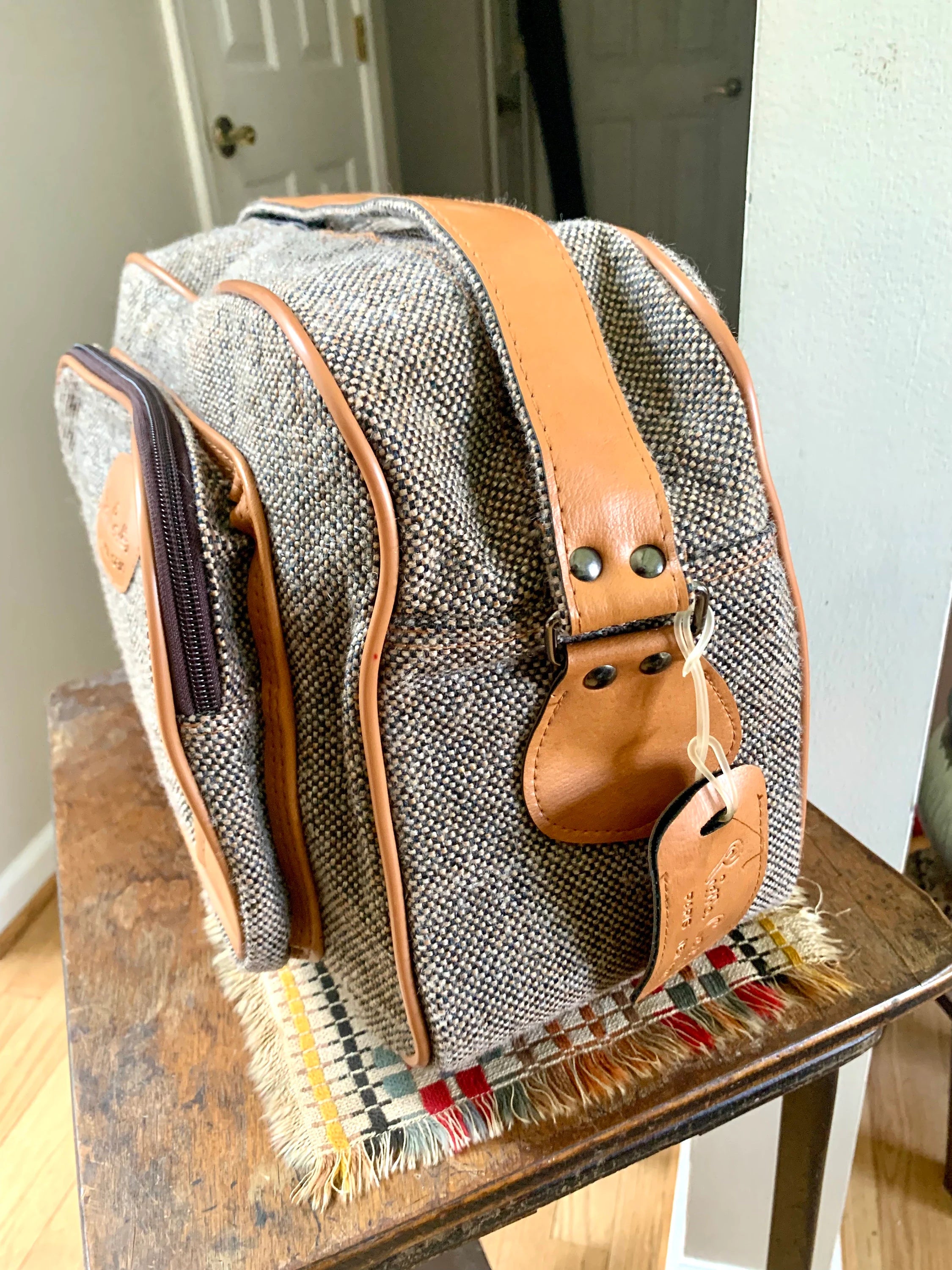 Vtg Pierre Cardin Tweed Shoulder Bag | Tweed French Weekender Bag | MCM Tweed Bag | Shoulder Bag | Hand Bag | Tweed Crossbody Bag