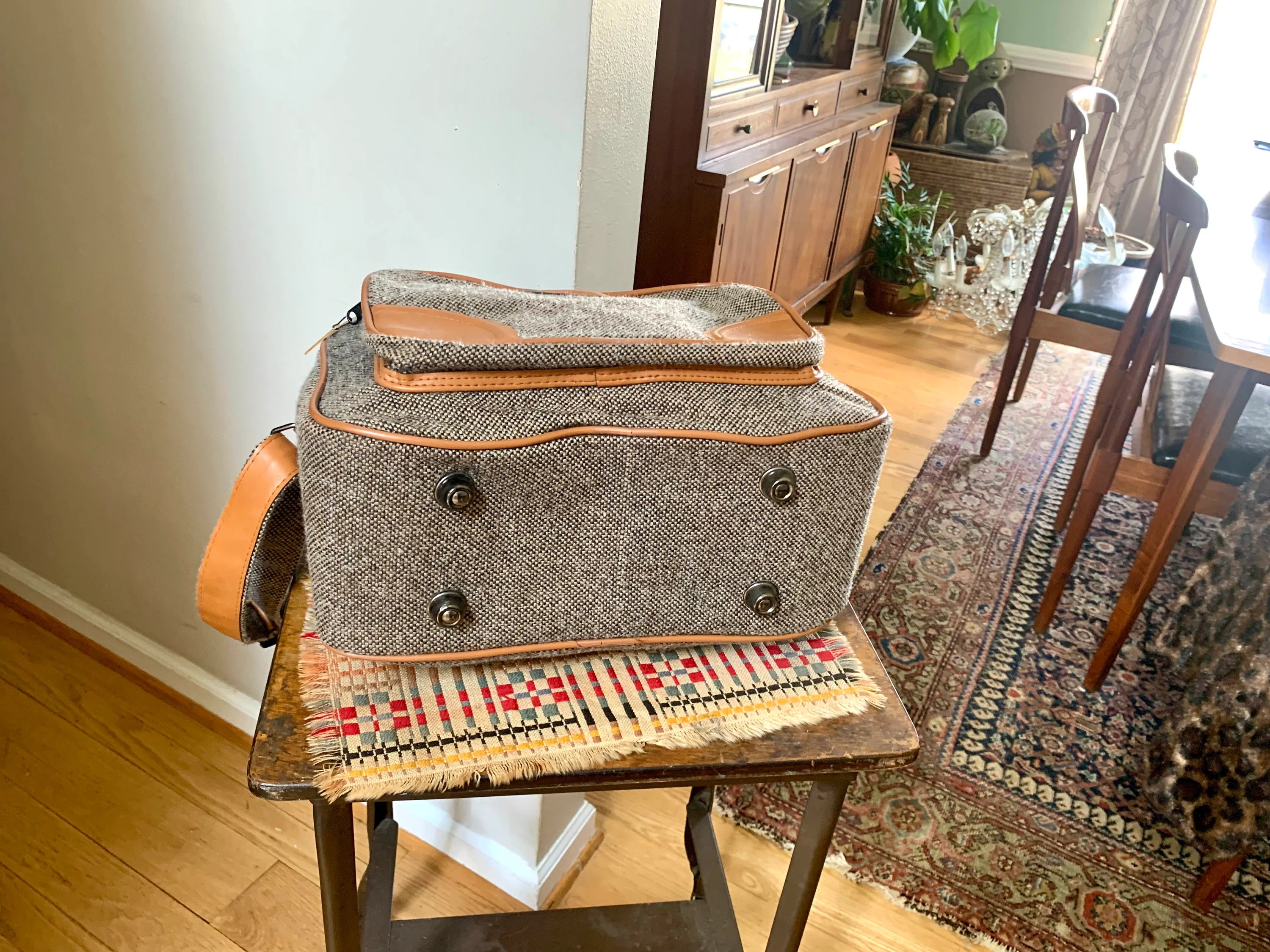 Vtg Pierre Cardin Tweed Shoulder Bag | Tweed French Weekender Bag | MCM Tweed Bag | Shoulder Bag | Hand Bag | Tweed Crossbody Bag