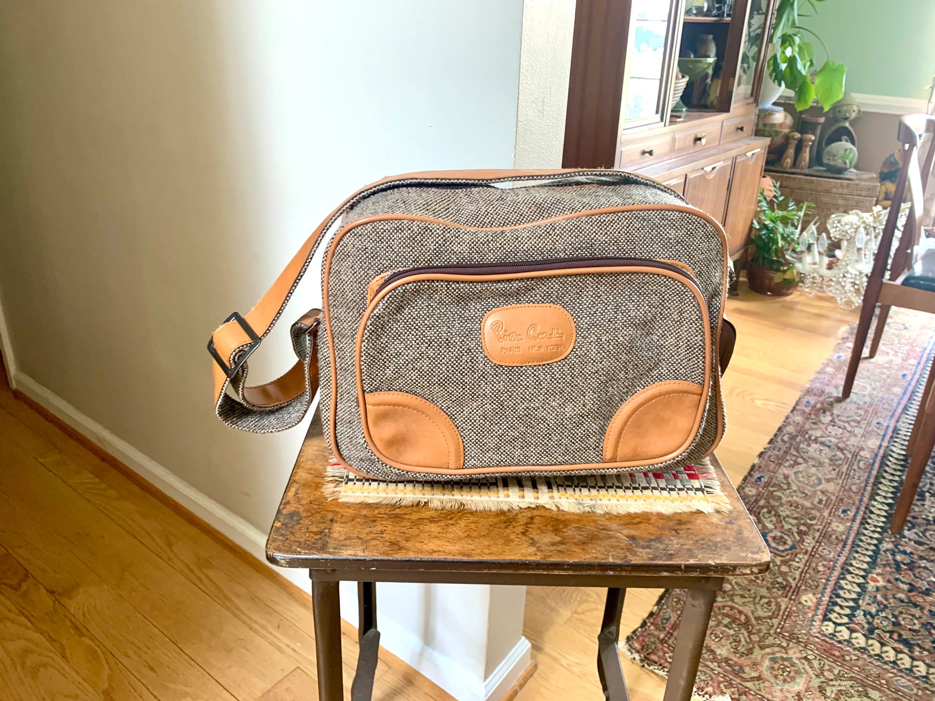 Vtg Pierre Cardin Tweed Shoulder Bag | Tweed French Weekender Bag | MCM Tweed Bag | Shoulder Bag | Hand Bag | Tweed Crossbody Bag
