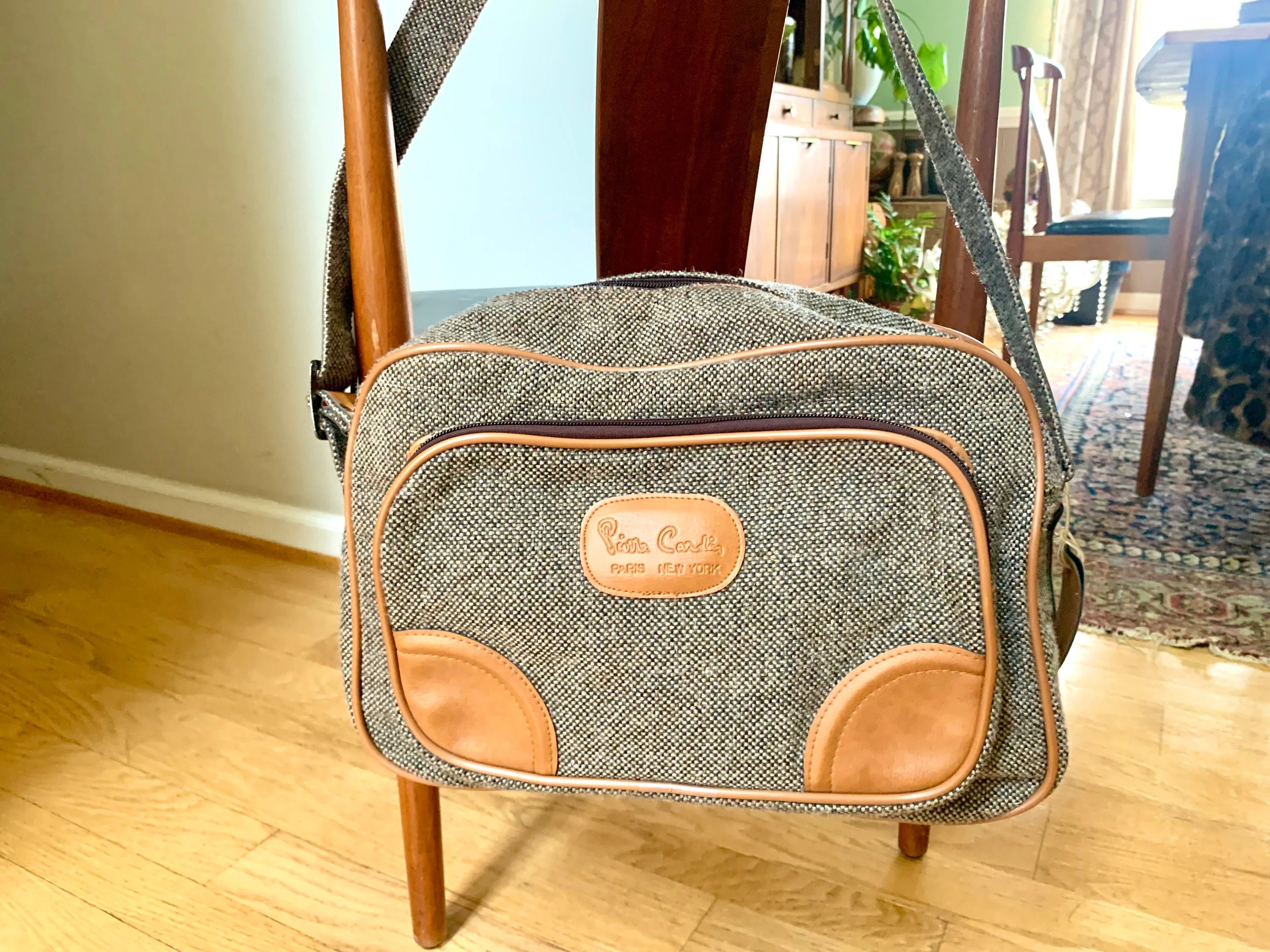 Vtg Pierre Cardin Tweed Shoulder Bag | Tweed French Weekender Bag | MCM Tweed Bag | Shoulder Bag | Hand Bag | Tweed Crossbody Bag