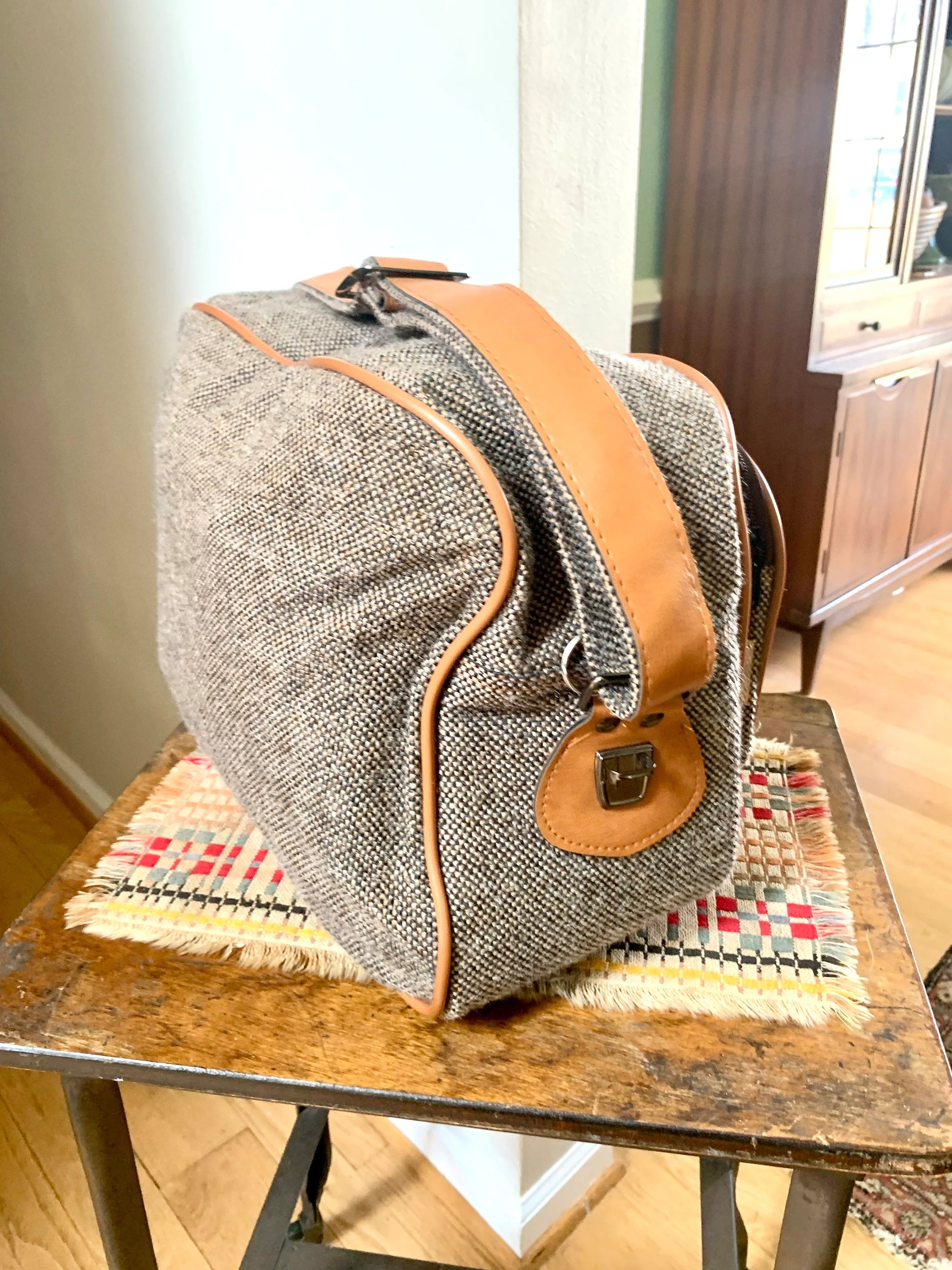 Vtg Pierre Cardin Tweed Shoulder Bag | Tweed French Weekender Bag | MCM Tweed Bag | Shoulder Bag | Hand Bag | Tweed Crossbody Bag
