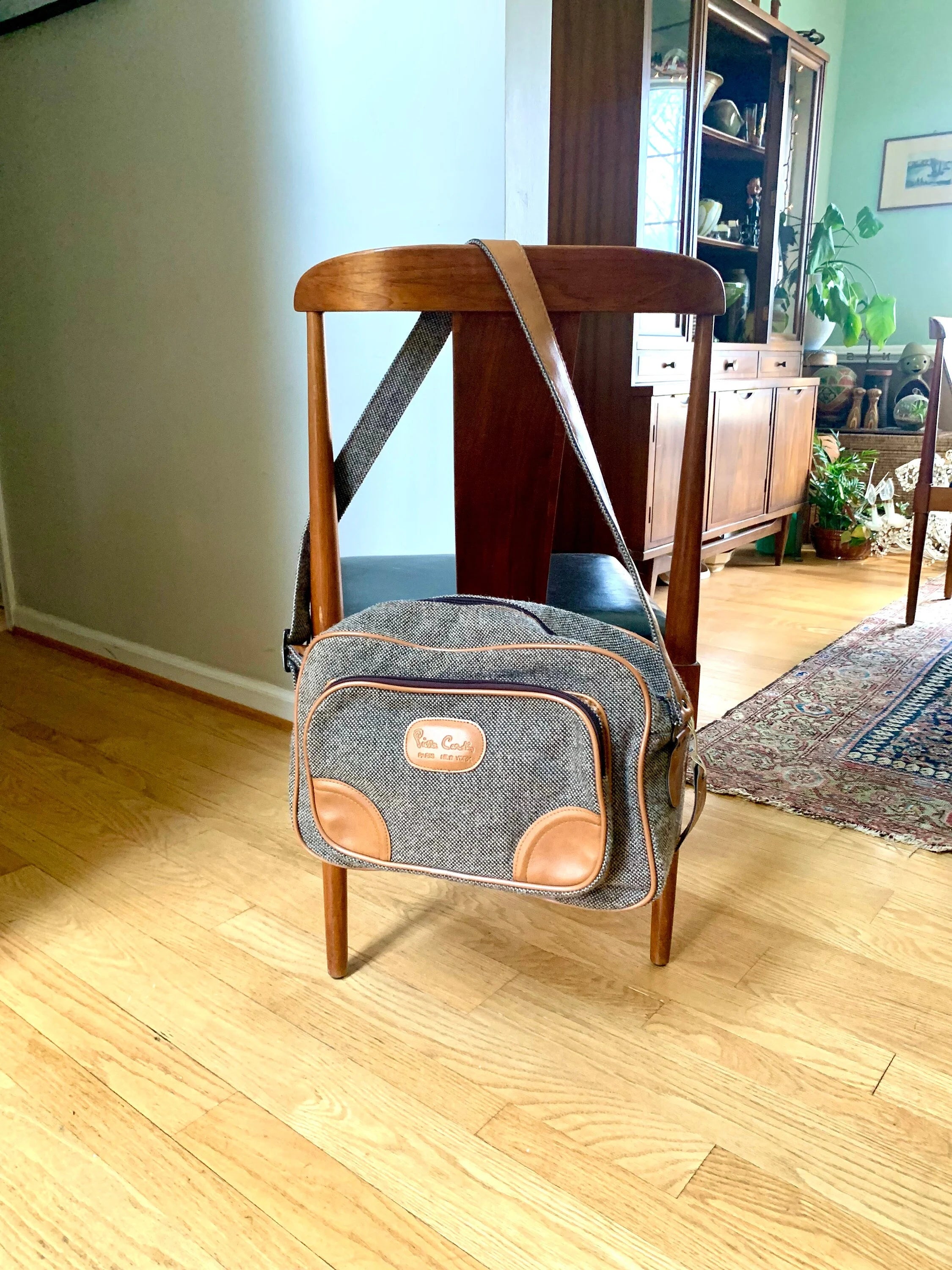 Vtg Pierre Cardin Tweed Shoulder Bag | Tweed French Weekender Bag | MCM Tweed Bag | Shoulder Bag | Hand Bag | Tweed Crossbody Bag