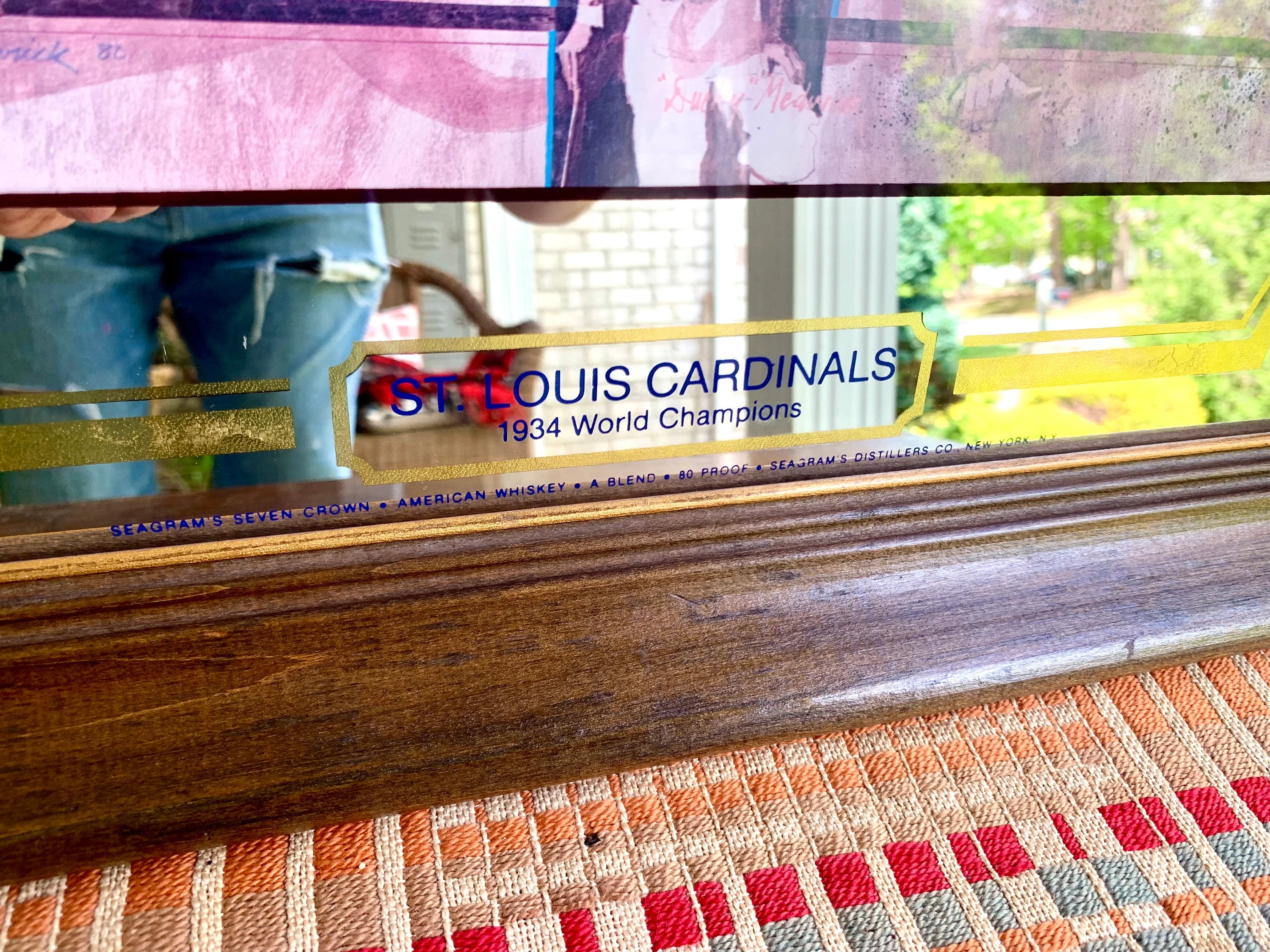 Vtg St. Louis Cardinals "The Gashouse Gang" Bar Mirror | Seagram's St. Louis Cardinals 1934 World Series Mirror | Baseball Bar Mirror