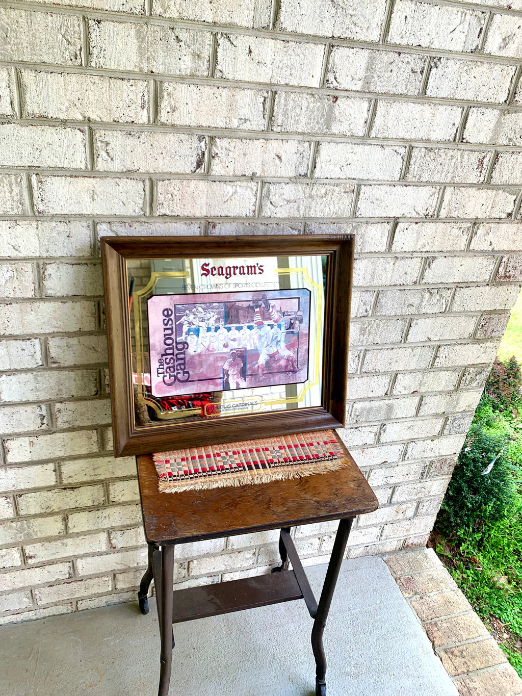 Vtg St. Louis Cardinals "The Gashouse Gang" Bar Mirror | Seagram's St. Louis Cardinals 1934 World Series Mirror | Baseball Bar Mirror