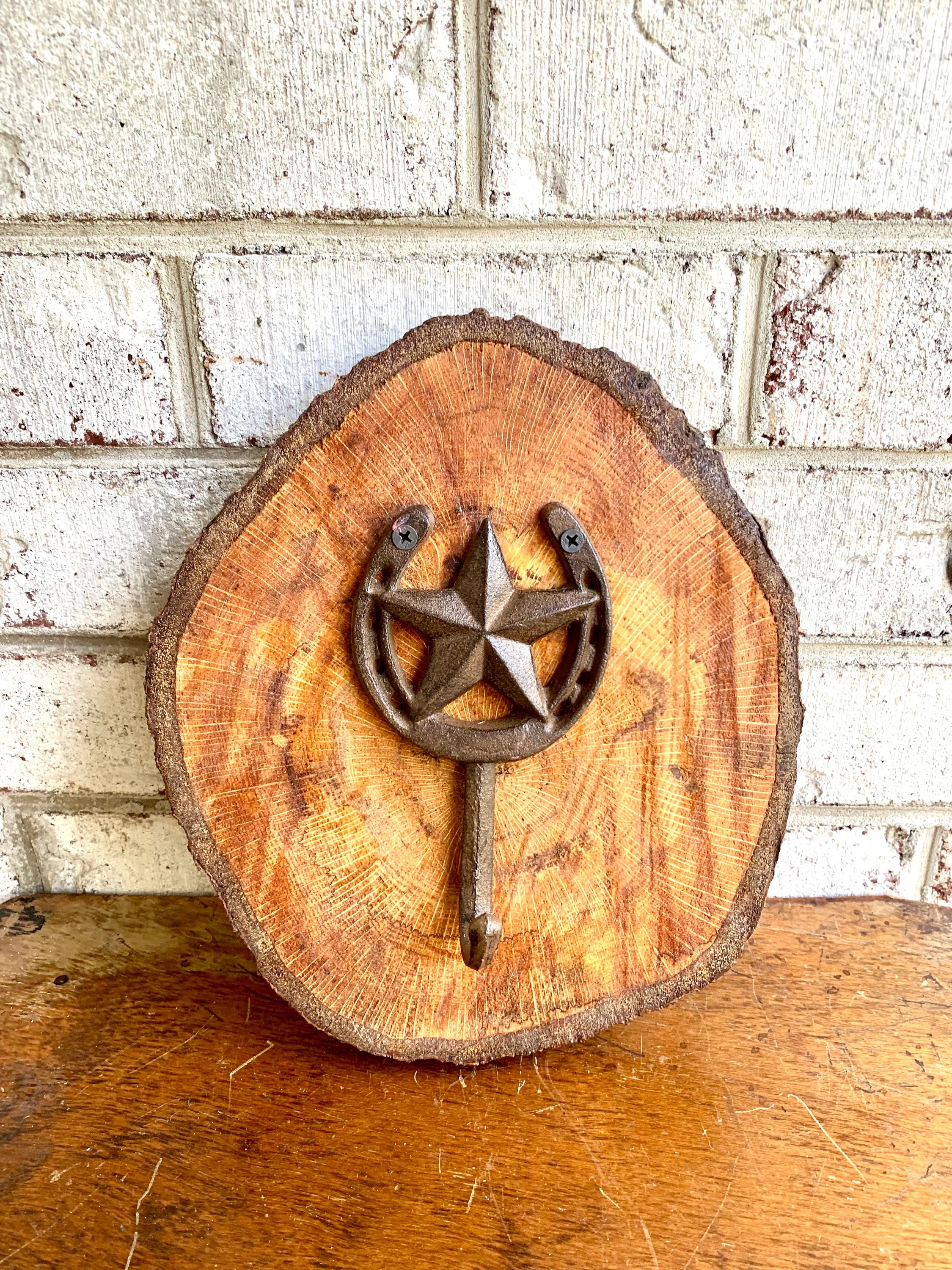 Rustic Western Hooks | Rustic Coat Hangers | Western Hat Rack | Natural Wood Decor | Cowboy Hooks | Cabin Decor | Horseshoe Hat Hook