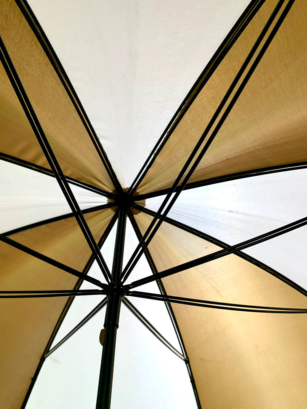 Vtg Mickey Mouse Golf Umbrella | Brown and White Oversized Umbrella | Disney Shade Umbrella | Disney Golf Umbrella