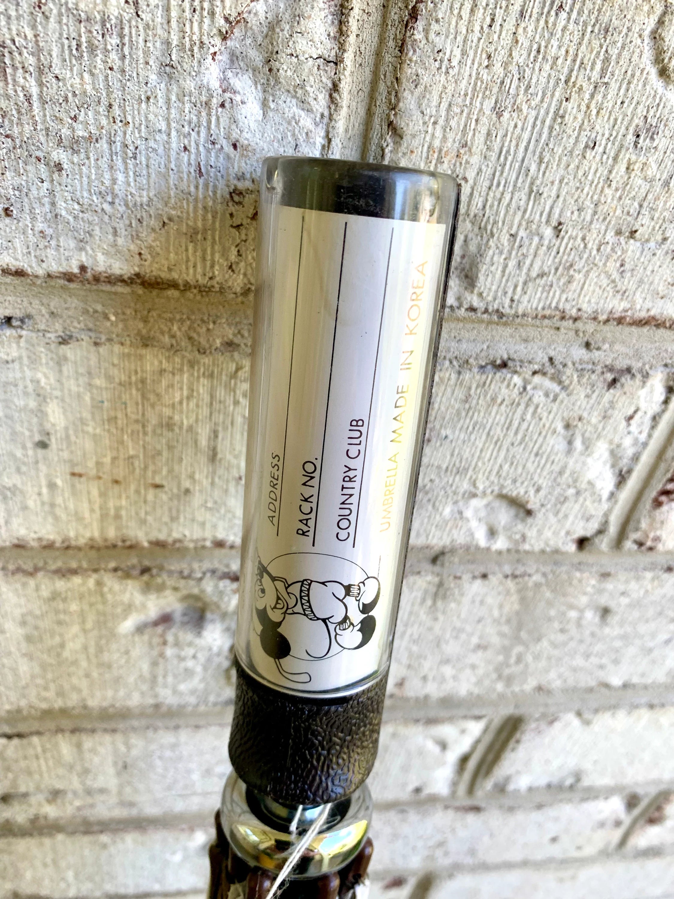 Vtg Mickey Mouse Golf Umbrella | Brown and White Oversized Umbrella | Disney Shade Umbrella | Disney Golf Umbrella