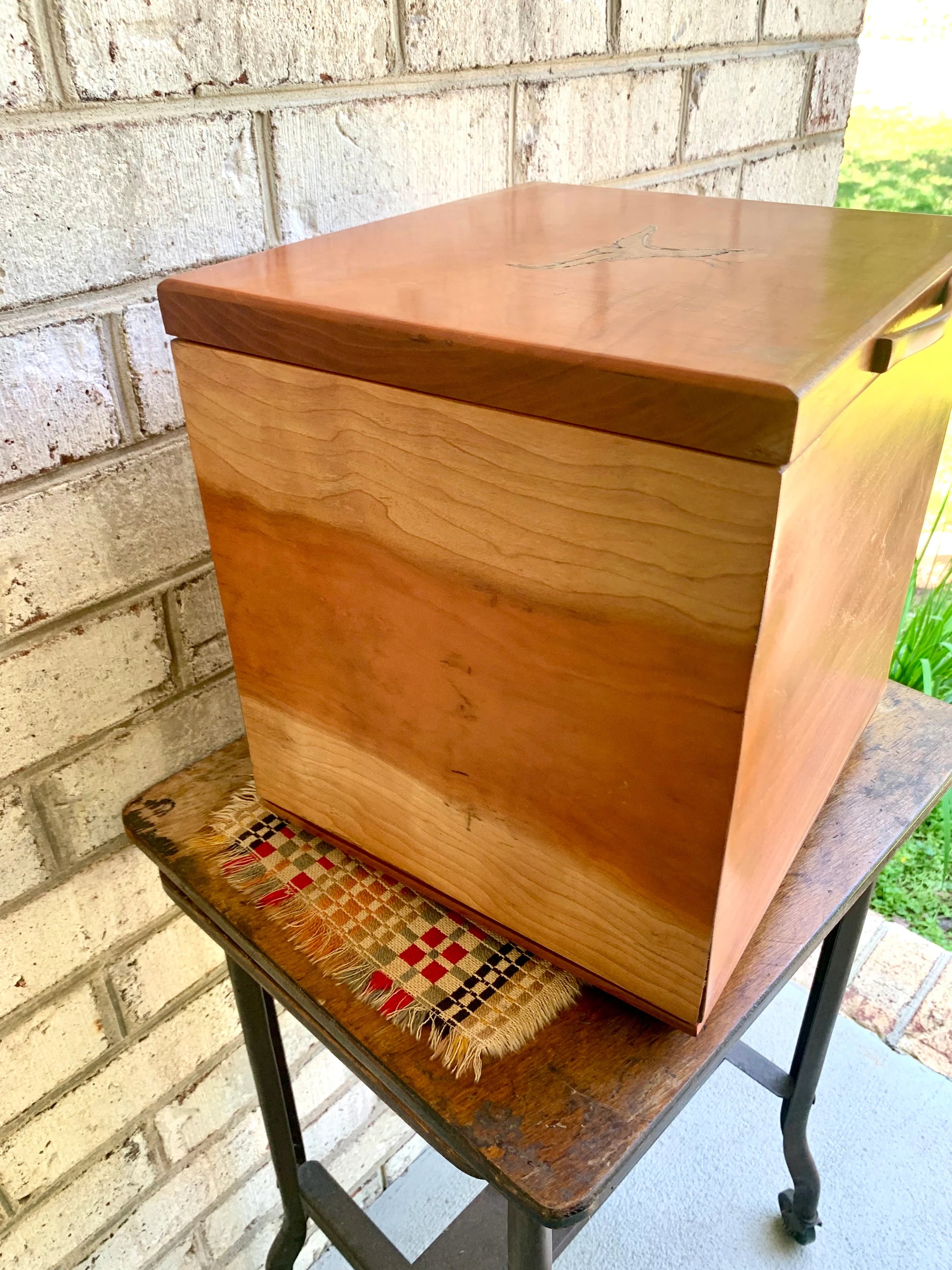 Vintage Wood Storage Box | Distressed Wood Stash Box | Flip Top Wooden Box | Wood Bird Box | Handmade Wood Box