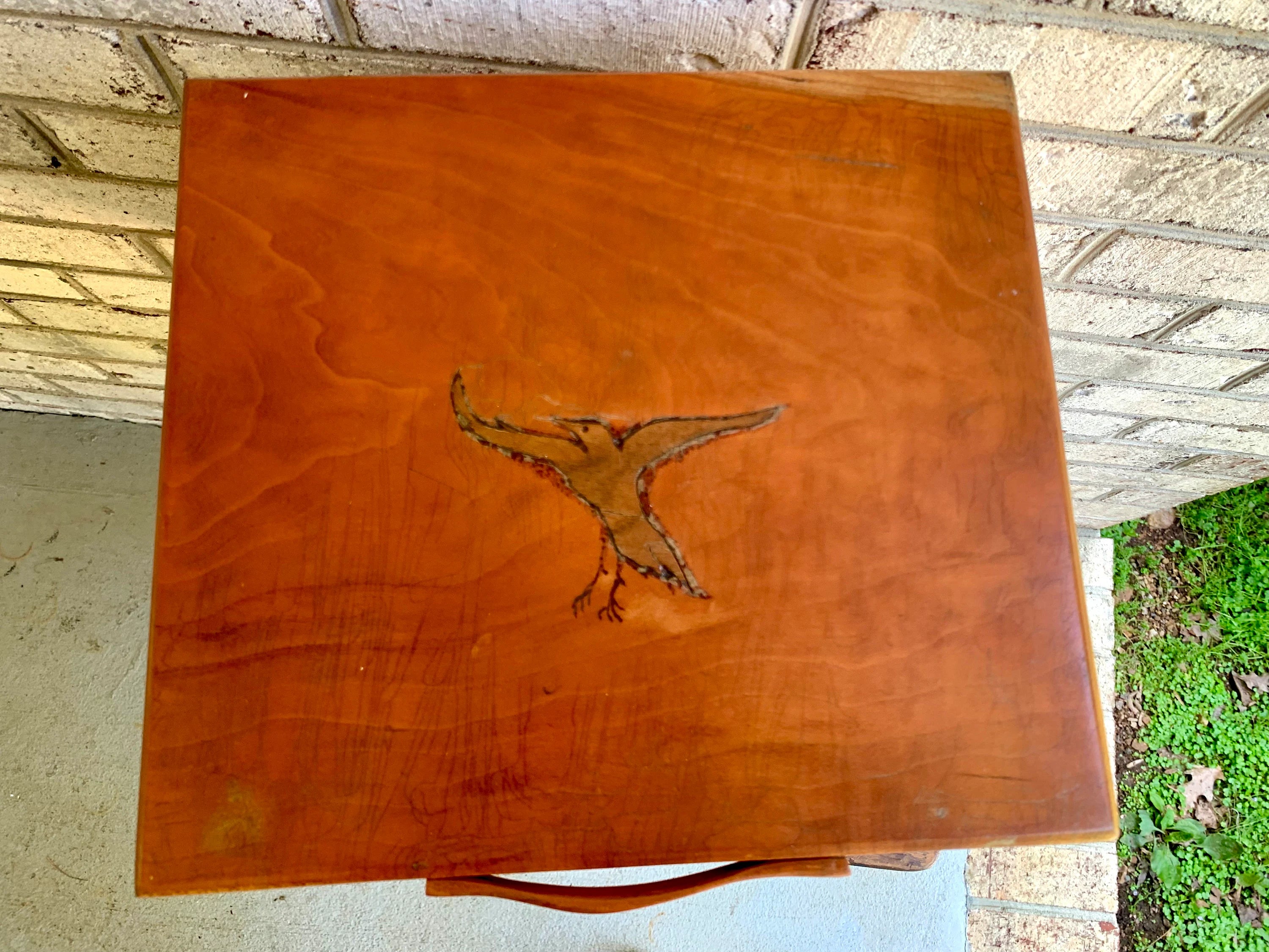 Vintage Wood Storage Box | Distressed Wood Stash Box | Flip Top Wooden Box | Wood Bird Box | Handmade Wood Box