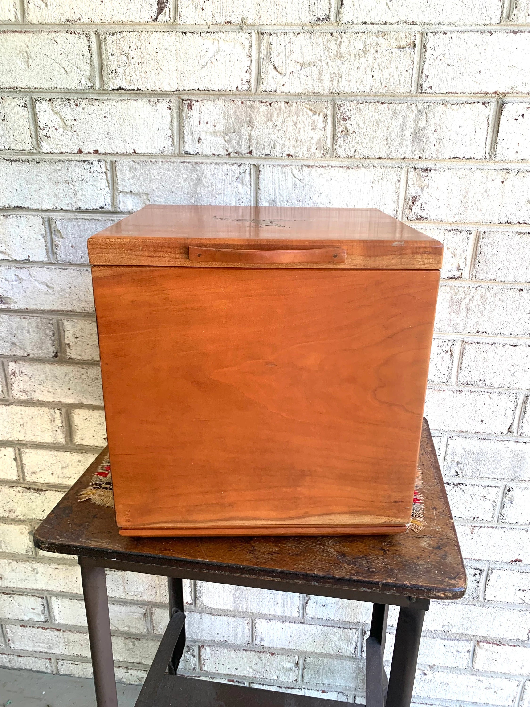 Vintage Wood Storage Box | Distressed Wood Stash Box | Flip Top Wooden Box | Wood Bird Box | Handmade Wood Box