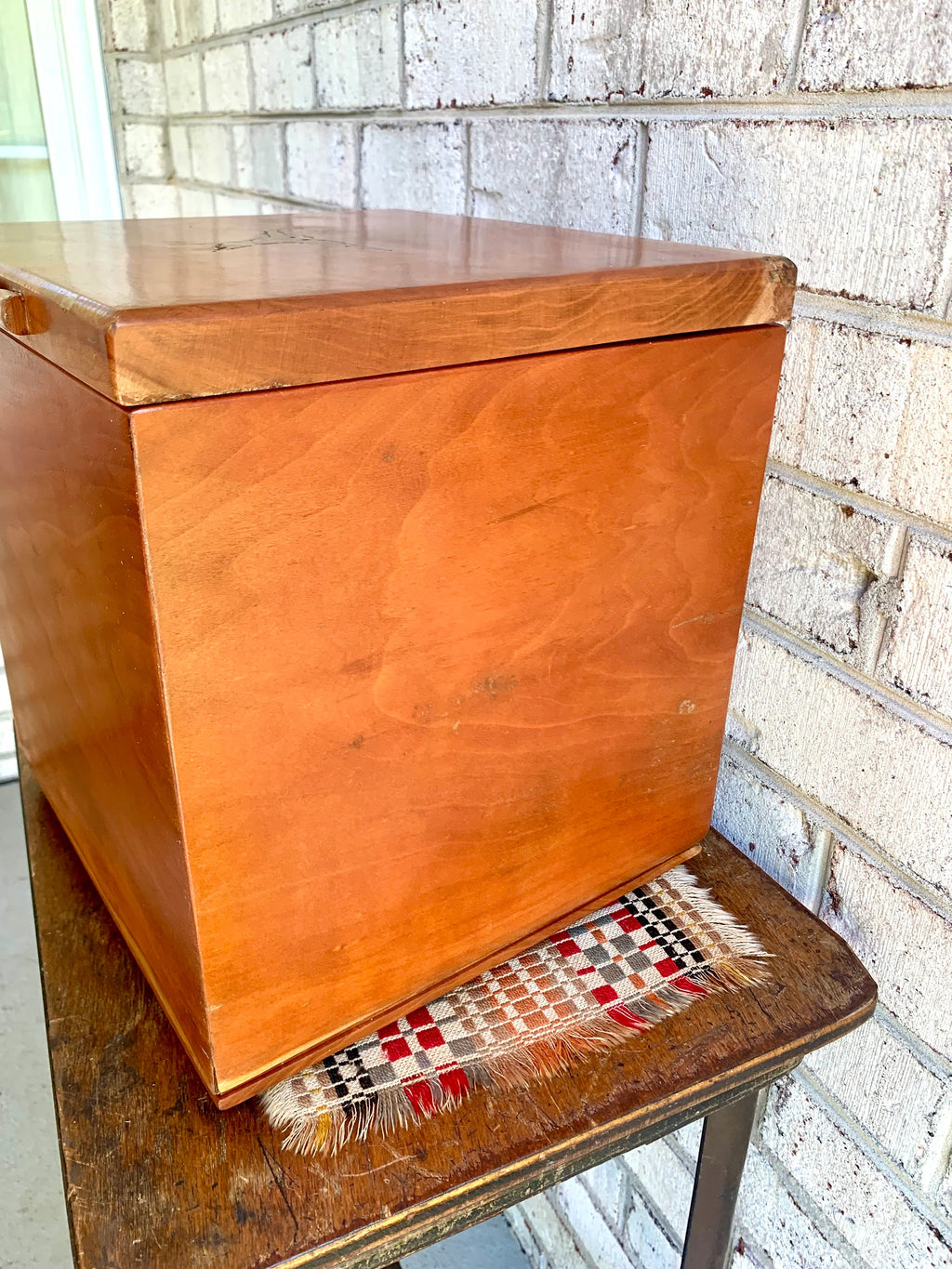Vintage Wood Storage Box | Distressed Wood Stash Box | Flip Top Wooden Box | Wood Bird Box | Handmade Wood Box