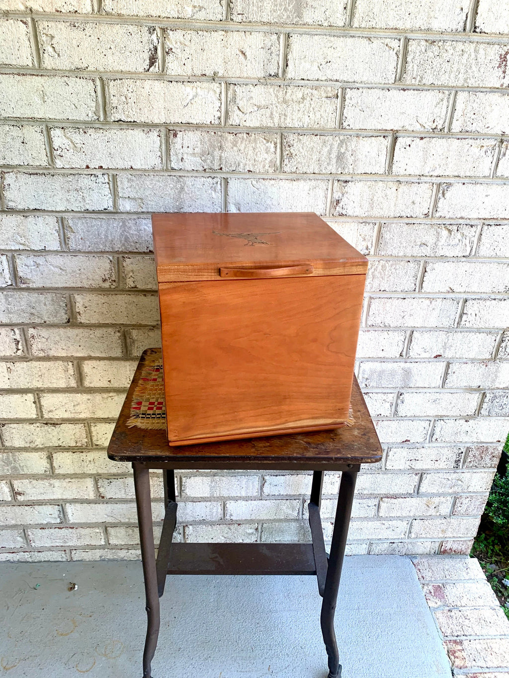 Vintage Wood Storage Box | Distressed Wood Stash Box | Flip Top Wooden Box | Wood Bird Box | Handmade Wood Box