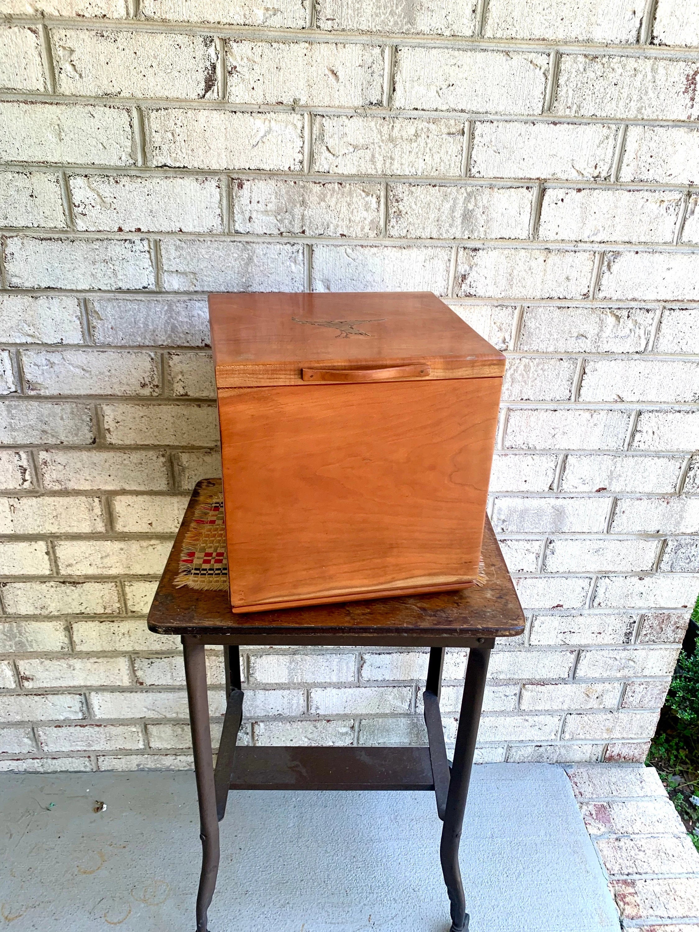Vintage Wood Storage Box | Distressed Wood Stash Box | Flip Top Wooden Box | Wood Bird Box | Handmade Wood Box
