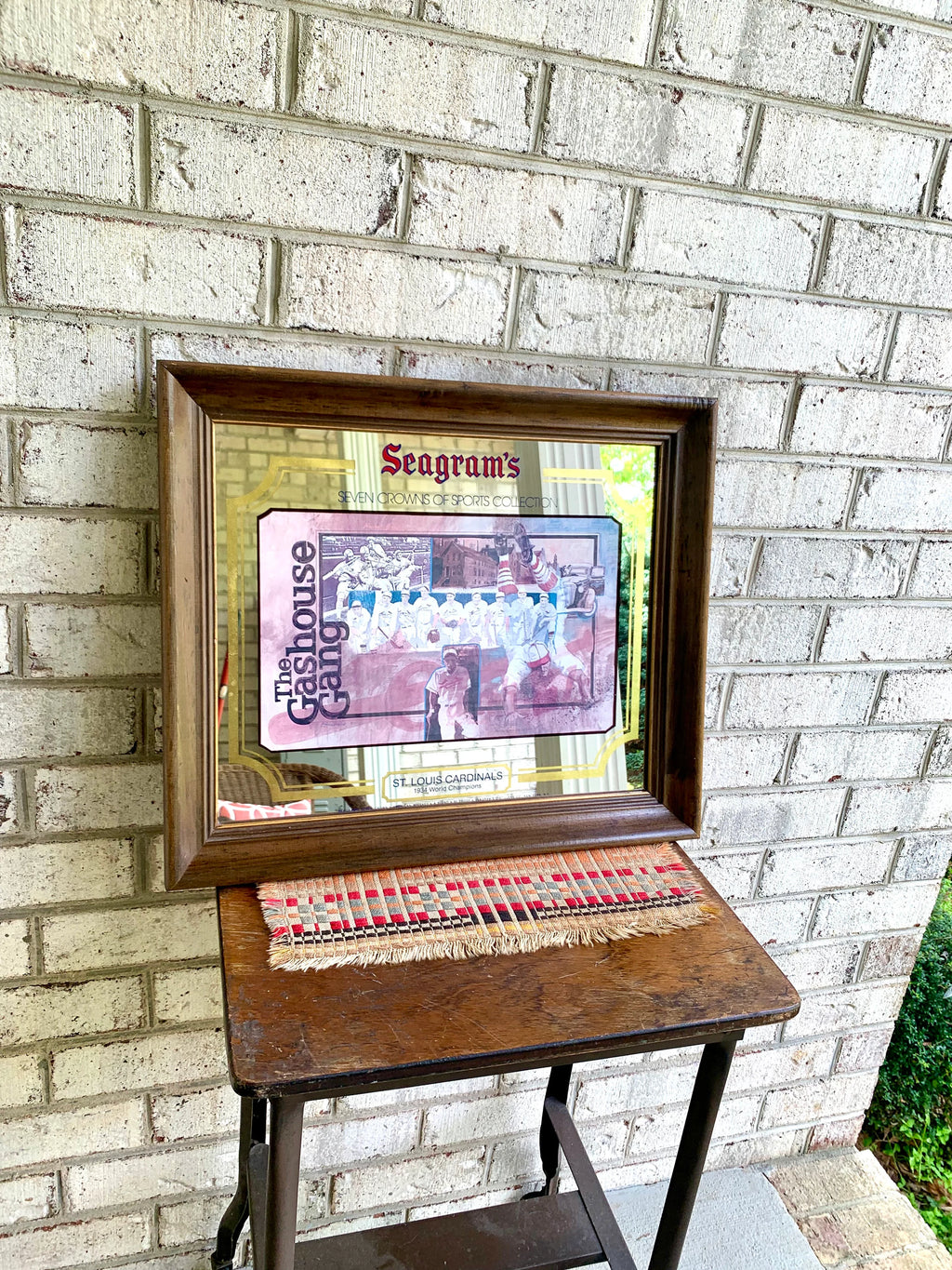Vtg St. Louis Cardinals "The Gashouse Gang" Bar Mirror | Seagram's St. Louis Cardinals 1934 World Series Mirror | Baseball Bar Mirror