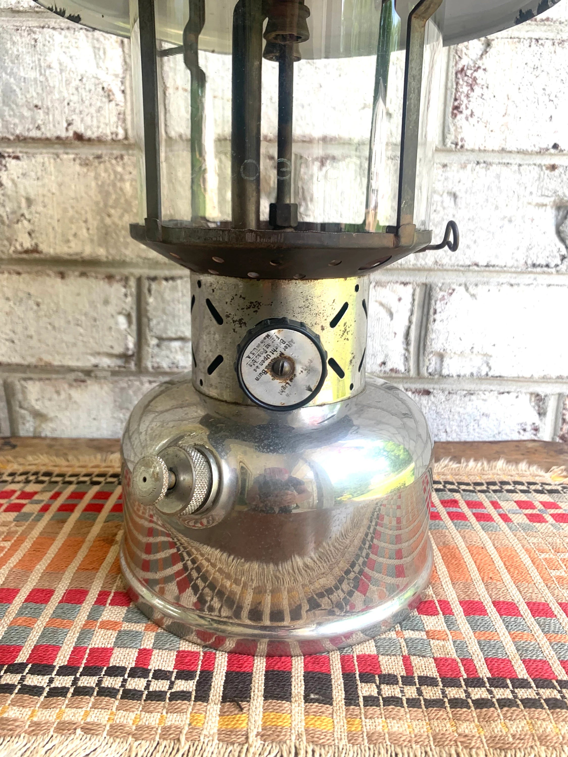 Vintage Coleman Model 228 Lantern| Coleman Nickel Plated Big Hat Lantern| Model 228B Coleman Lantern| Coleman Pressure Lantern | Duel Mantel