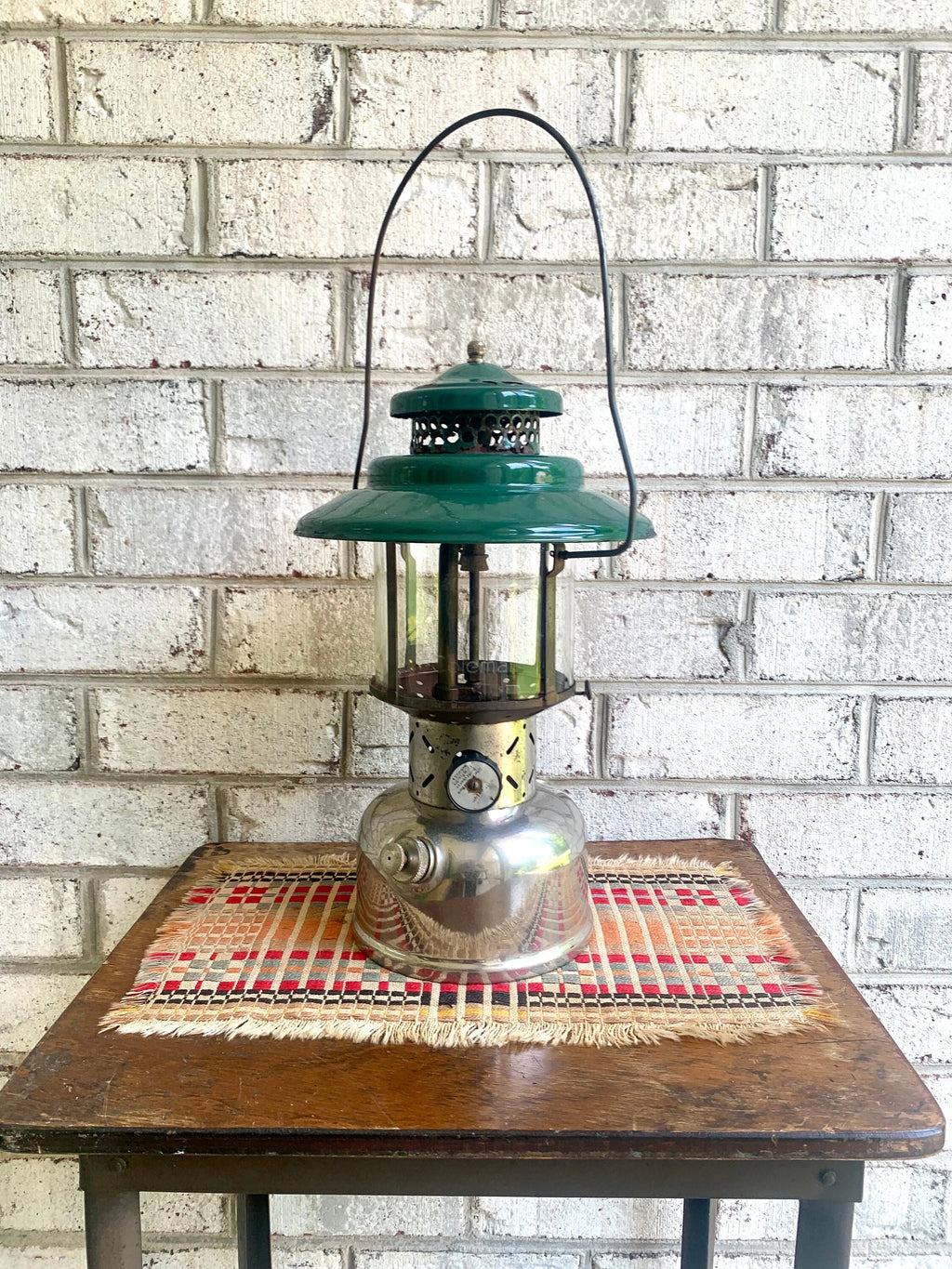 Vintage Coleman Model 228 Lantern| Coleman Nickel Plated Big Hat Lantern| Model 228B Coleman Lantern| Coleman Pressure Lantern | Duel Mantel
