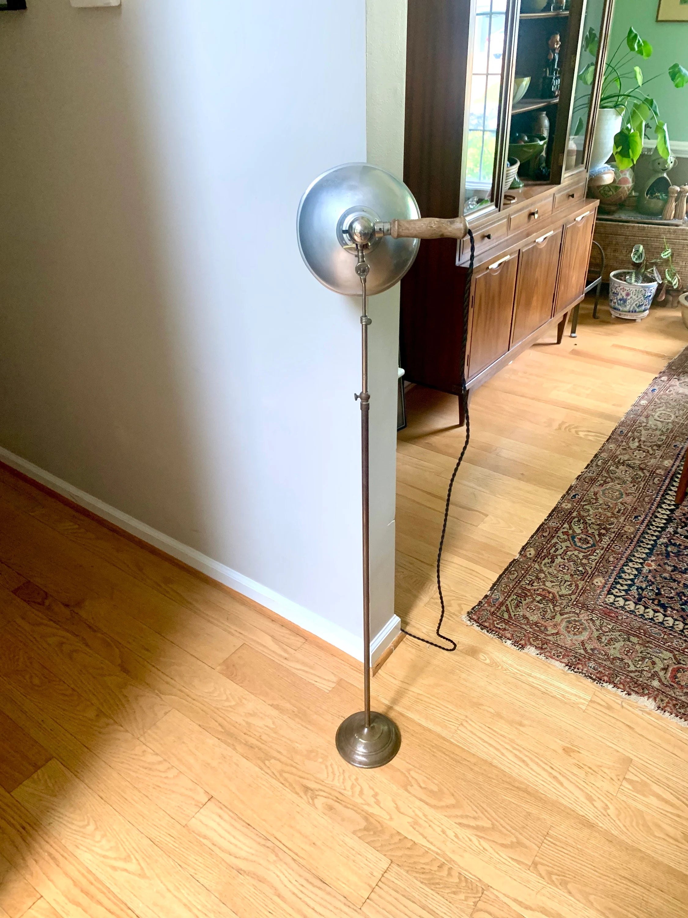 Vintage Norwich N&B Co. Industrial Floor Lamp | Industrial Floor Work Lamp | Rustic Floor Task Lamp | Factory Spot Light | Adjustable Lamp