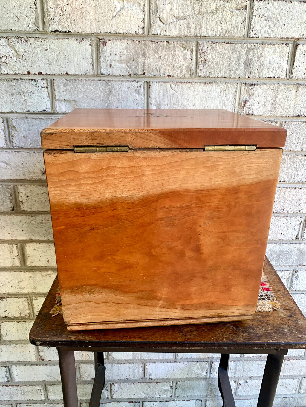 Vintage Wood Storage Box | Distressed Wood Stash Box | Flip Top Wooden Box | Wood Bird Box | Handmade Wood Box