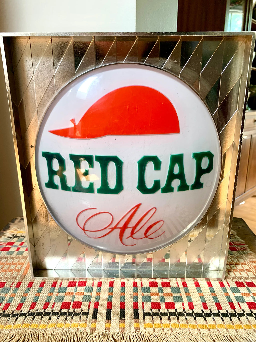 Vintage Red Cap Ale Light | Red Cap Ale Advertisement Light | KCS Red Cap Beer Light | Kirby Cogeshall Steinau Co. Beer Light | Red Cap Ale