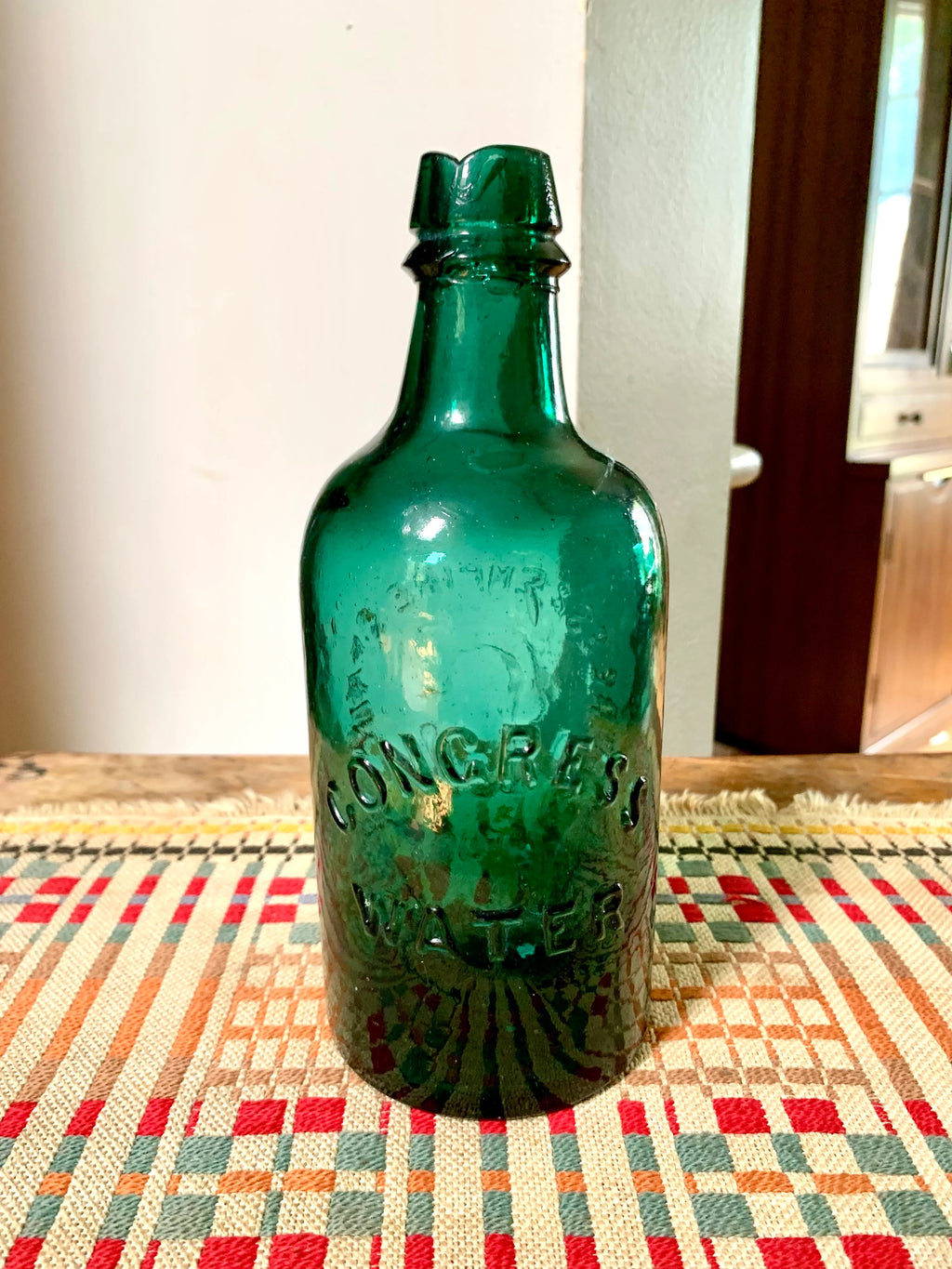 Antique Congress & Empire Spring Co. Bottle | Green Congress Water Bottle | 1800's Green Bottle | Saratoga NY Bottle | Embossed Bottle