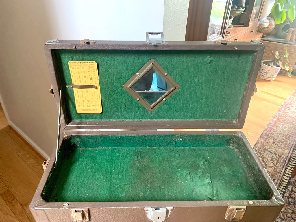 Vintage Craftsman Tool Machinist Tool Chest | Vinyl Wrapped Wood and Metal Tool Chest | Metal Journeyman Chest | 7 Drawer Wood Toolbox