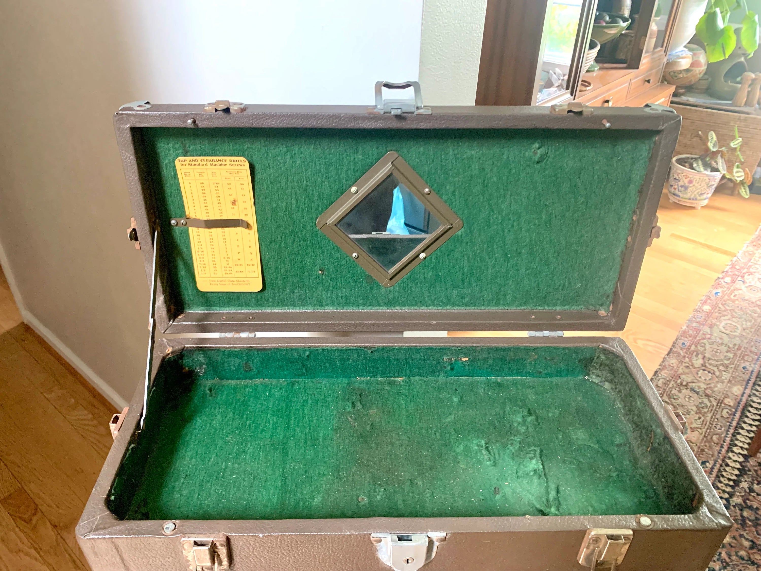 Vintage Craftsman Tool Machinist Tool Chest | Vinyl Wrapped Wood and Metal Tool Chest | Metal Journeyman Chest | 7 Drawer Wood Toolbox