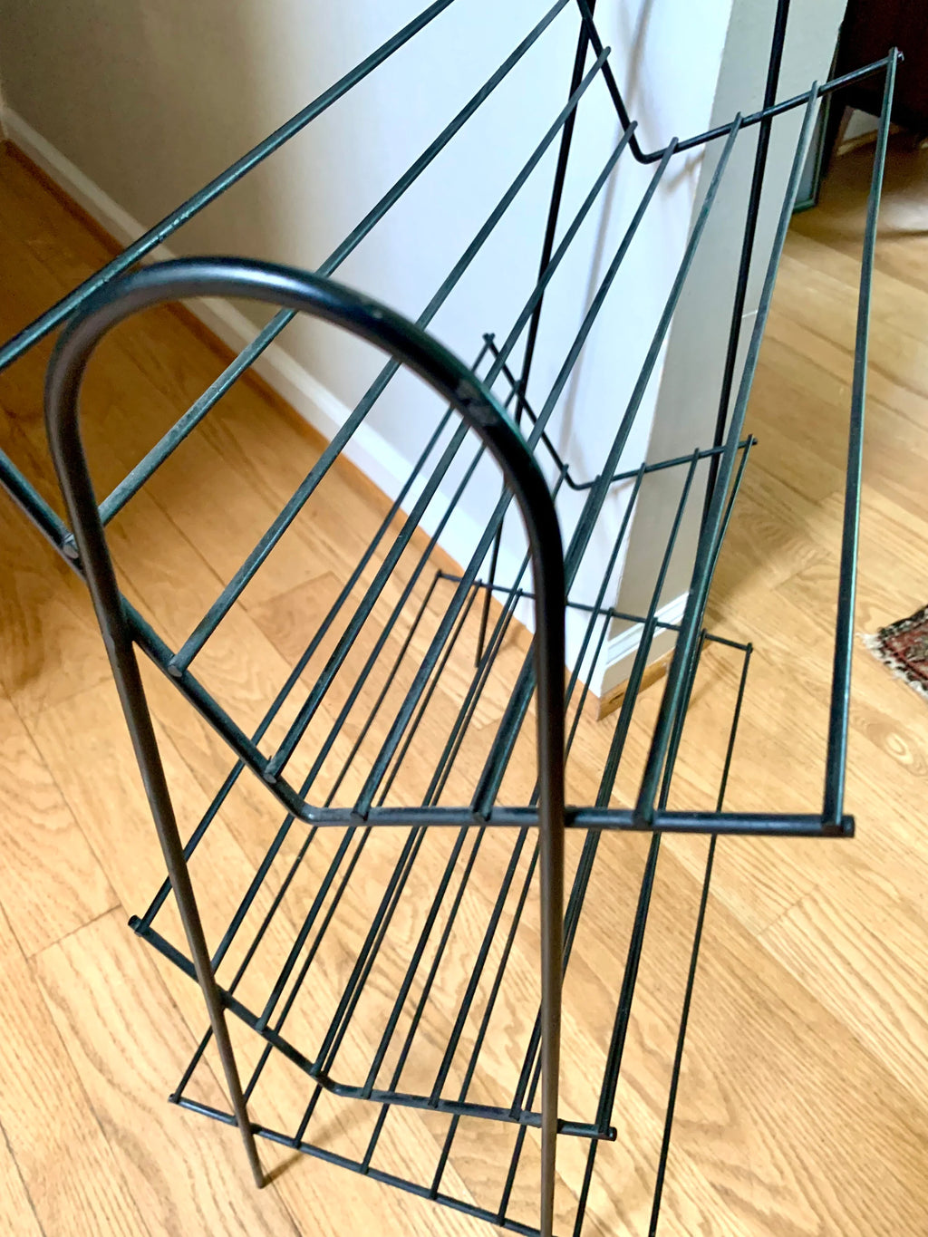 Vintage MCM Wire 3 tier Bookshelf | Atomic Wire Book Case | Slanted Bookshelf | MCM Book Storage | Wire Bookshelf | MCM Wire Bookcase