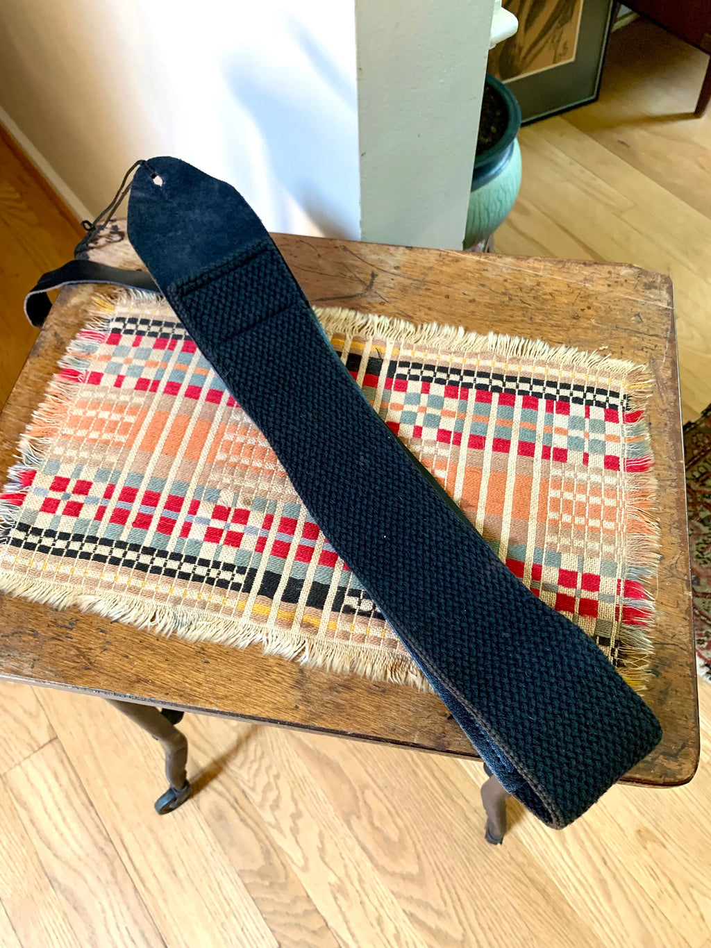 Martins & Co. Guitar Strap | Vintage Leather and Canvas Martin Guitar Strap | Black Martin Guitar Strap