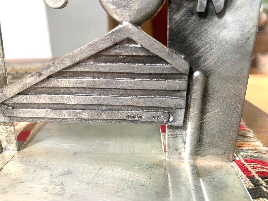 Pewter Metzke 1976 Bookends | Horse Weathervane Bookends | Equestrian Bookends | Farmhouse Bookends | Metal Country Barn Bookends