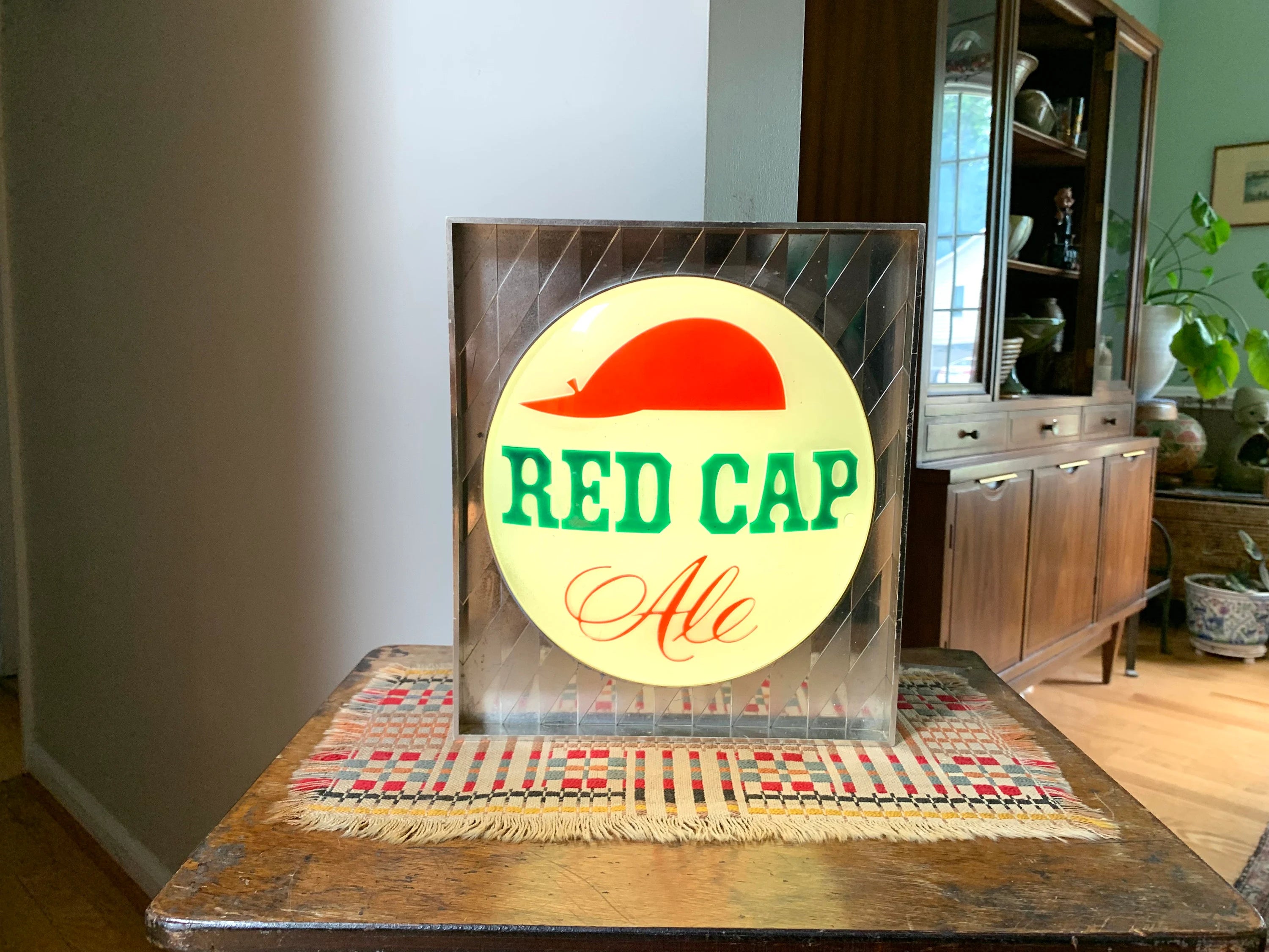 Vintage Red Cap Ale Light | Red Cap Ale Advertisement Light | KCS Red Cap Beer Light | Kirby Cogeshall Steinau Co. Beer Light | Red Cap Ale