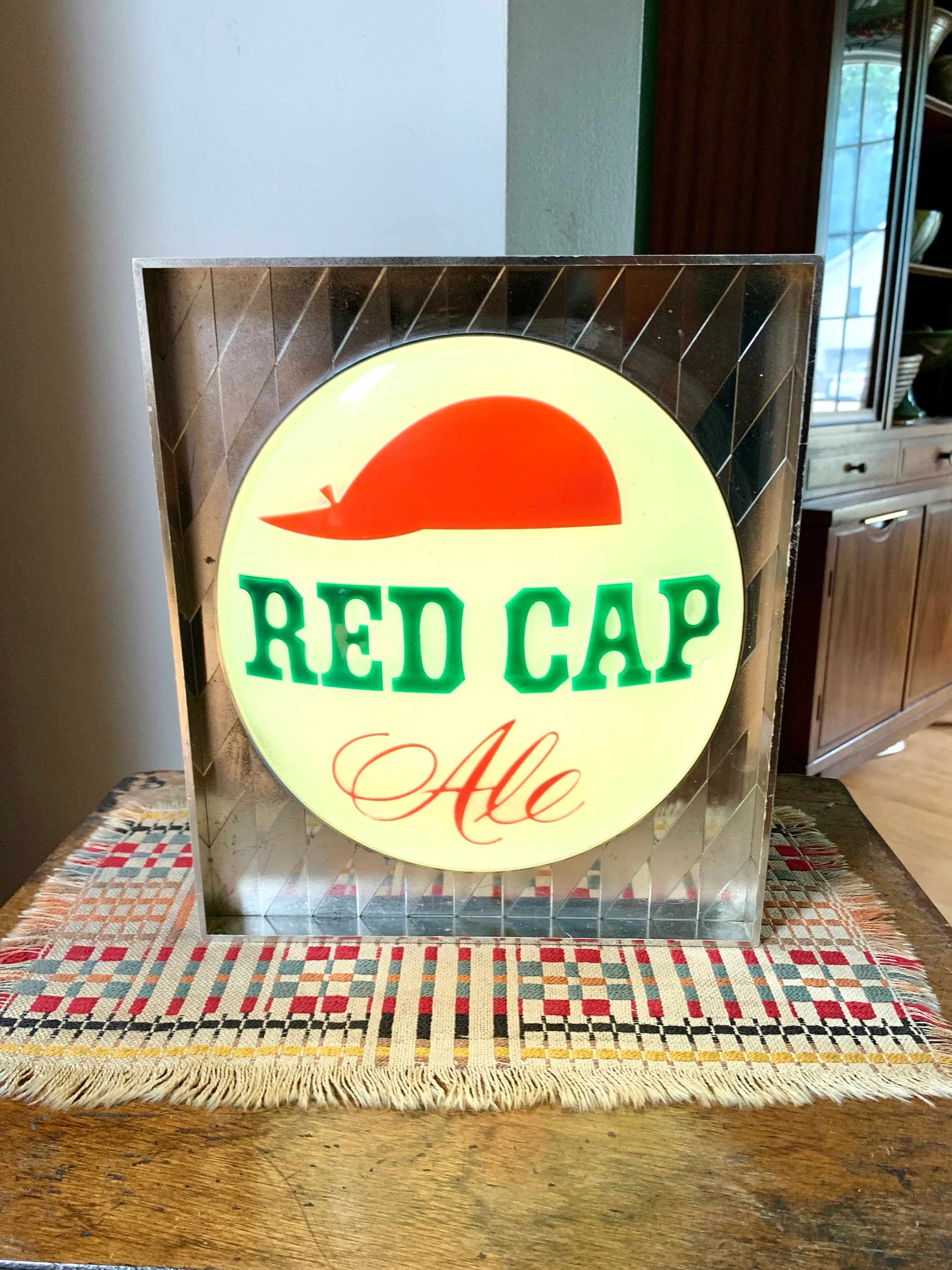 Vintage Red Cap Ale Light | Red Cap Ale Advertisement Light | KCS Red Cap Beer Light | Kirby Cogeshall Steinau Co. Beer Light | Red Cap Ale