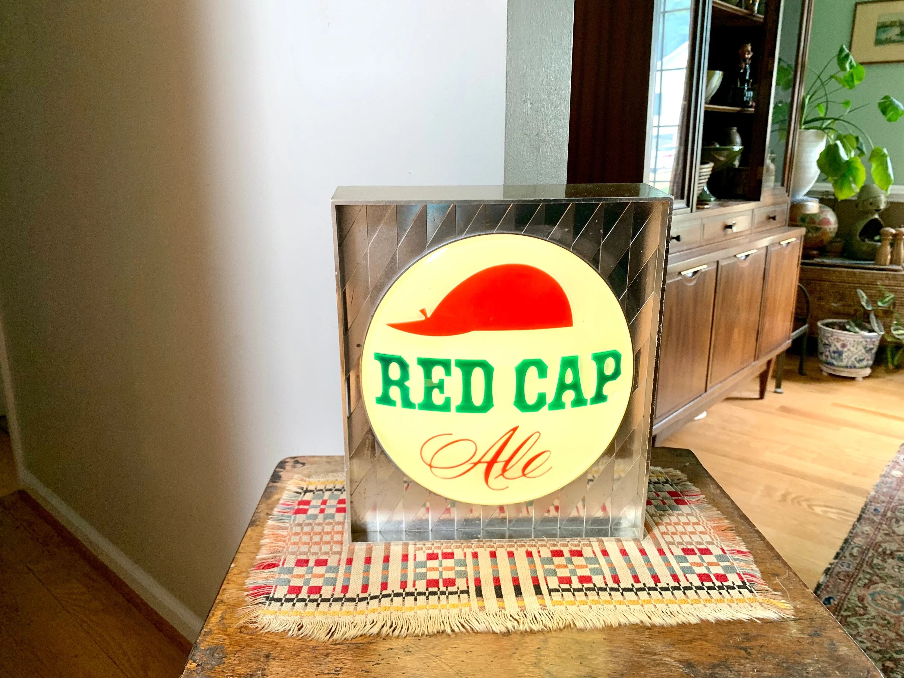 Vintage Red Cap Ale Light | Red Cap Ale Advertisement Light | KCS Red Cap Beer Light | Kirby Cogeshall Steinau Co. Beer Light | Red Cap Ale