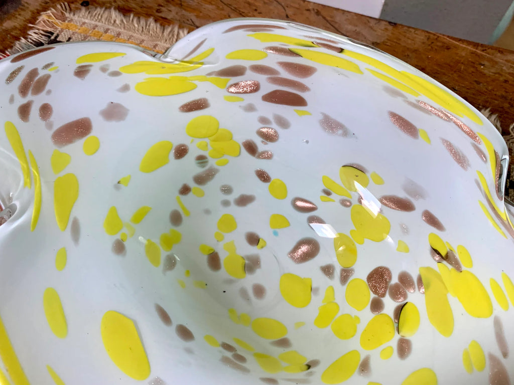 Murano Glass Dish | Mid Century Modern Murano Glass Tray | Vintage Fratelli Toso Murano Glass Bowl | MCM Italian Glass Candy Dish