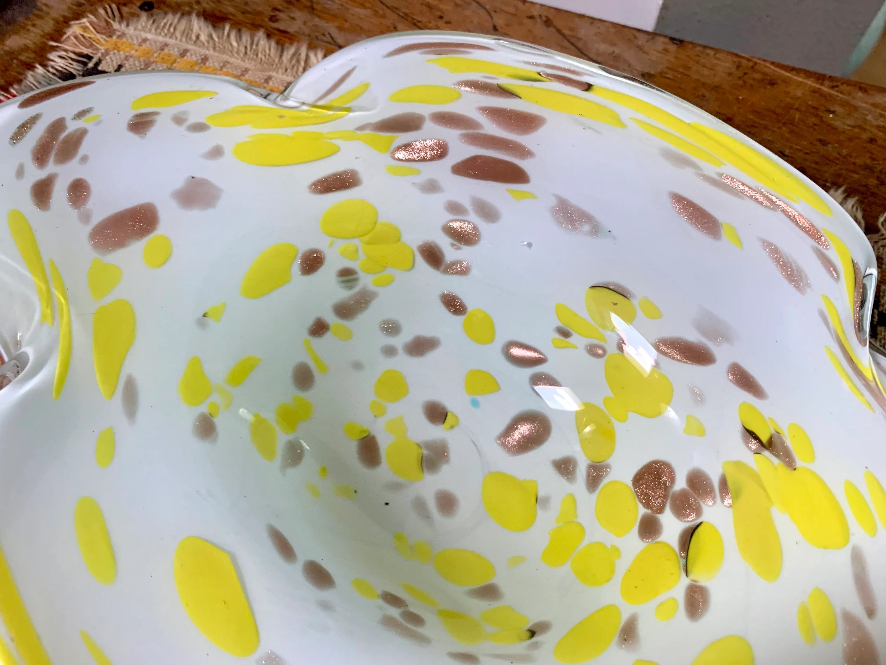 Murano Glass Dish | Mid Century Modern Murano Glass Tray | Vintage Fratelli Toso Murano Glass Bowl | MCM Italian Glass Candy Dish