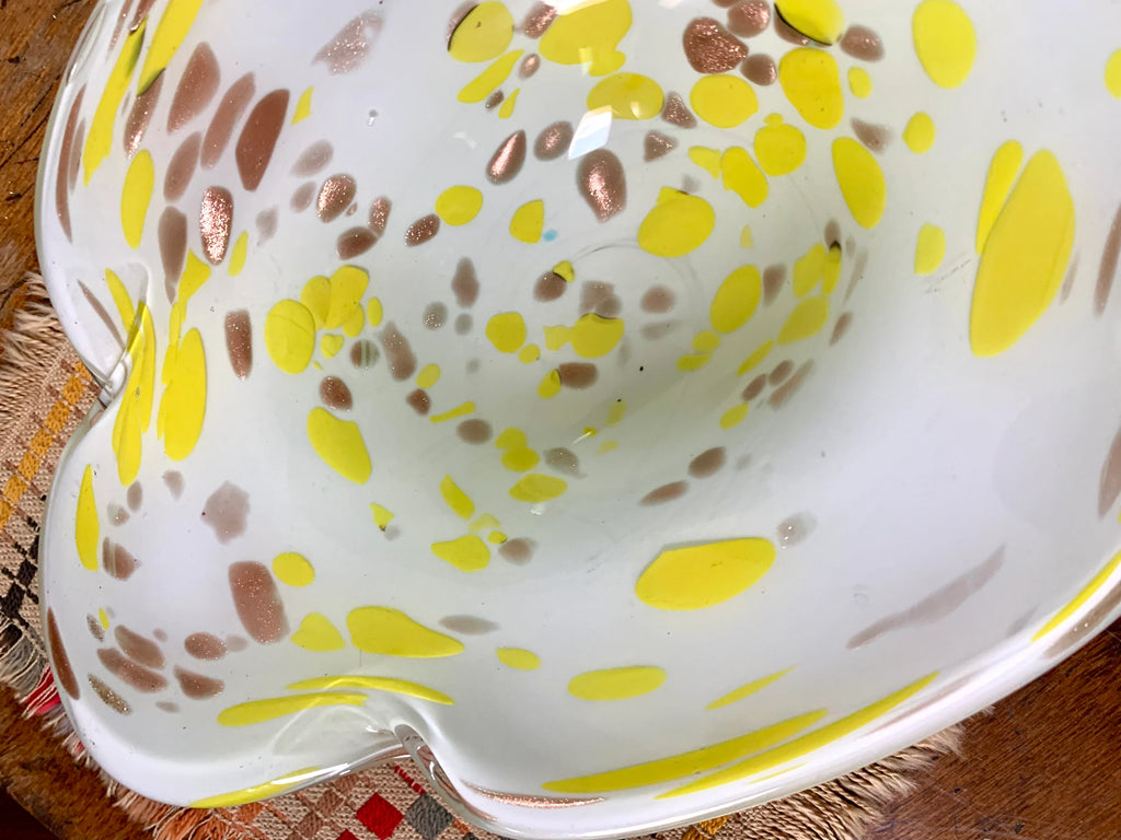 Murano Glass Dish | Mid Century Modern Murano Glass Tray | Vintage Fratelli Toso Murano Glass Bowl | MCM Italian Glass Candy Dish
