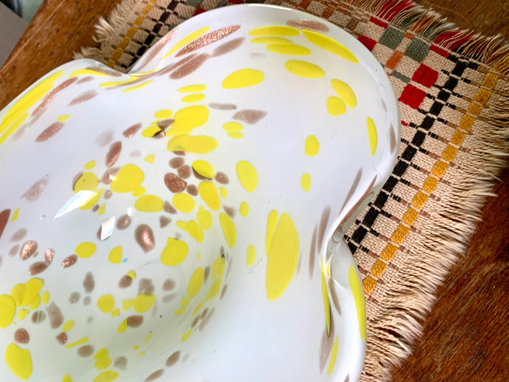 Murano Glass Dish | Mid Century Modern Murano Glass Tray | Vintage Fratelli Toso Murano Glass Bowl | MCM Italian Glass Candy Dish