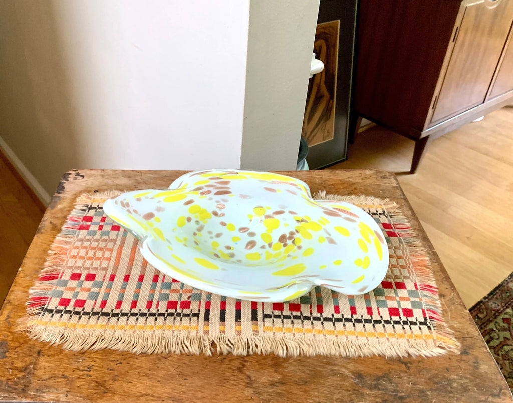 Murano Glass Dish | Mid Century Modern Murano Glass Tray | Vintage Fratelli Toso Murano Glass Bowl | MCM Italian Glass Candy Dish