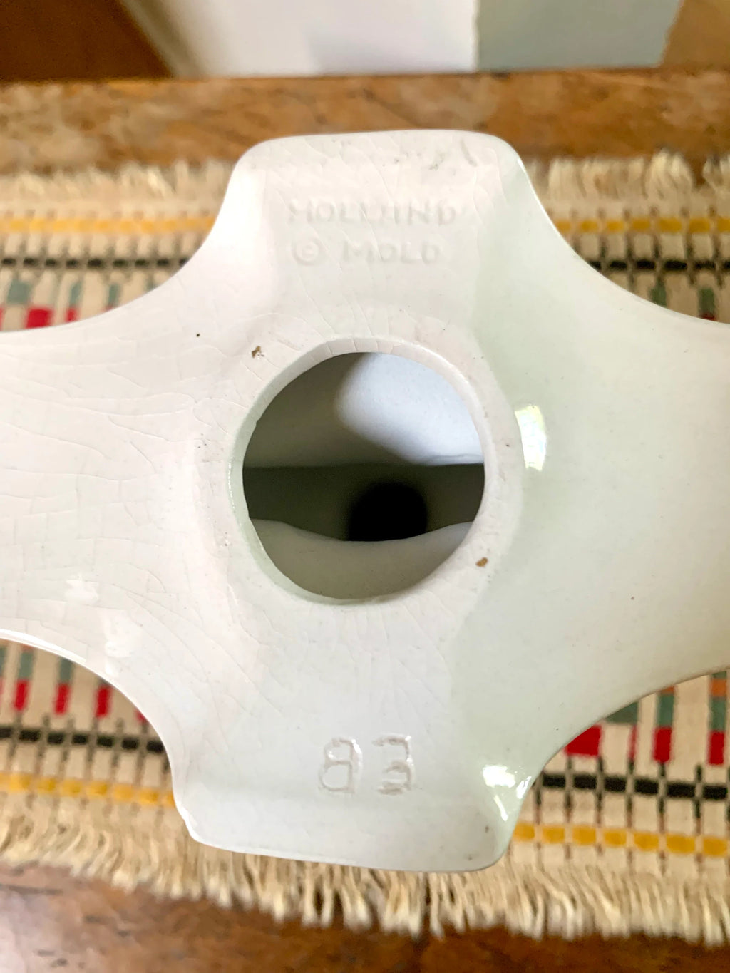 Holland Mold Ceramic Candelabra | Vintage Three Candlestick Ceramic Holder| Mid Century Holiday Candelabra | Ceramic Off White Candle Holder