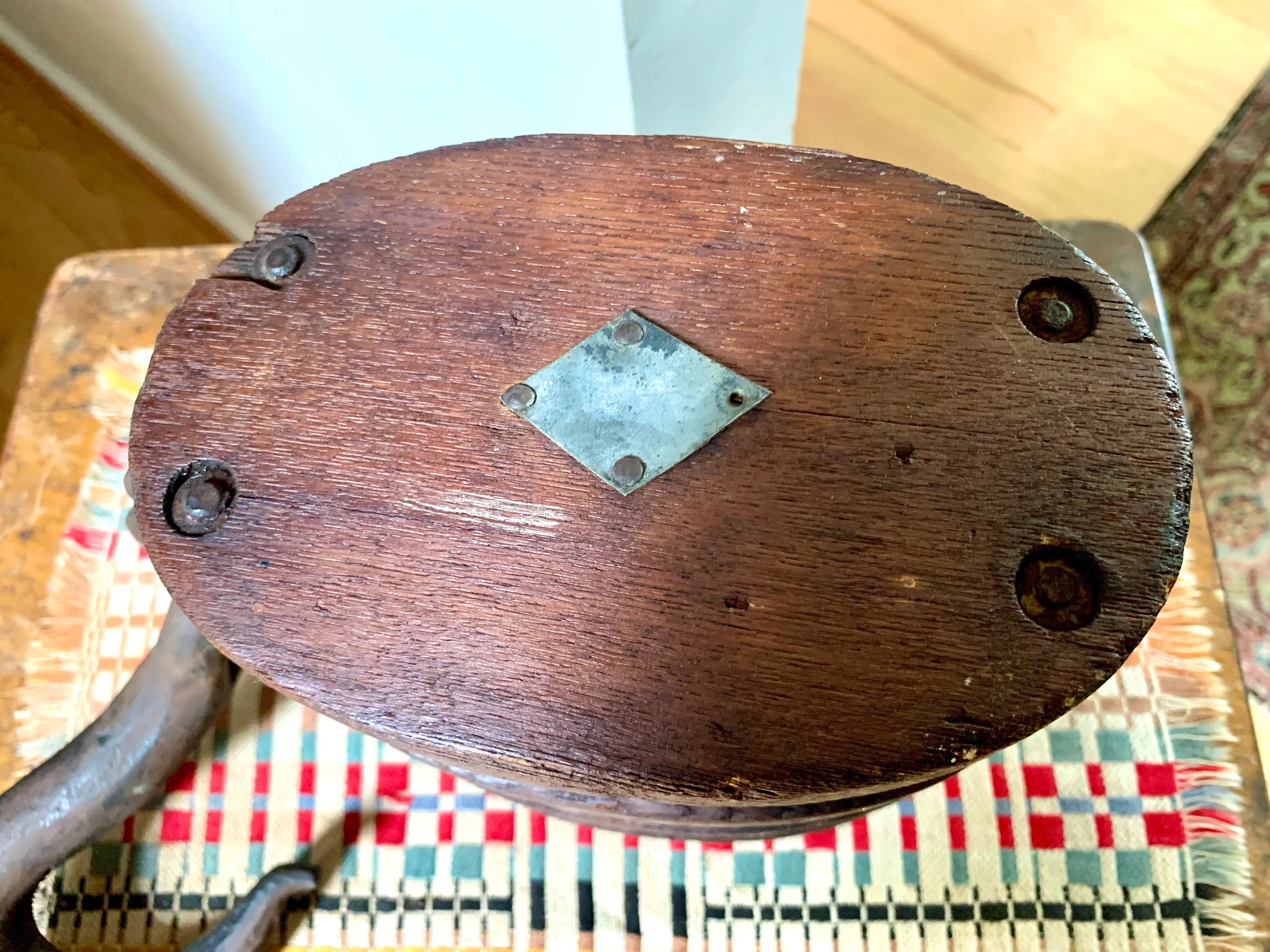 Antique Wood Triple Block Pulley | Wood Block and Tackle Pulley | Schooner Triple Pulley | Nautical Pulley | Barn Pulley | Maritime Decor