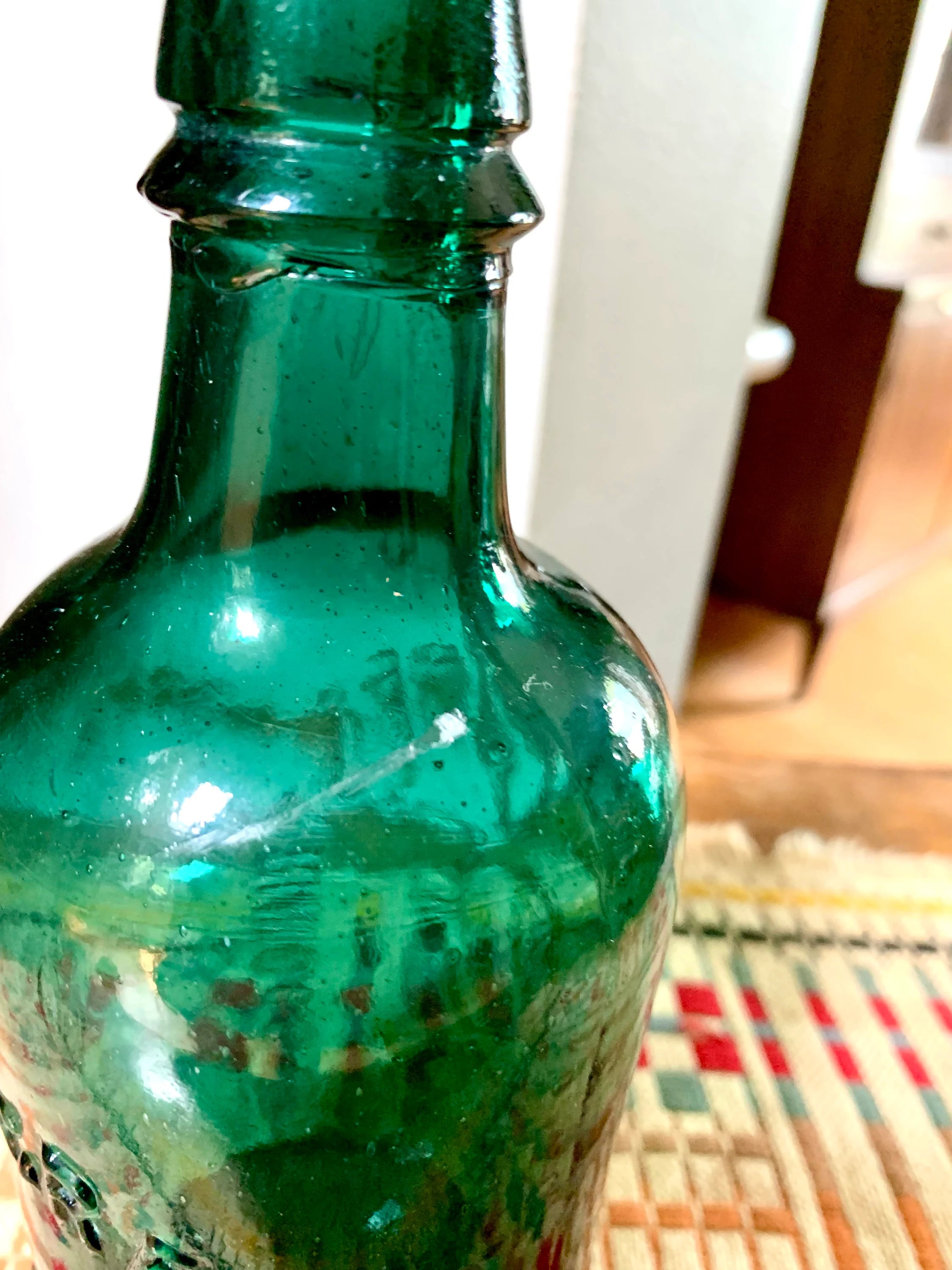Antique Congress & Empire Spring Co. Bottle | Green Congress Water Bottle | 1800's Green Bottle | Saratoga NY Bottle | Embossed Bottle